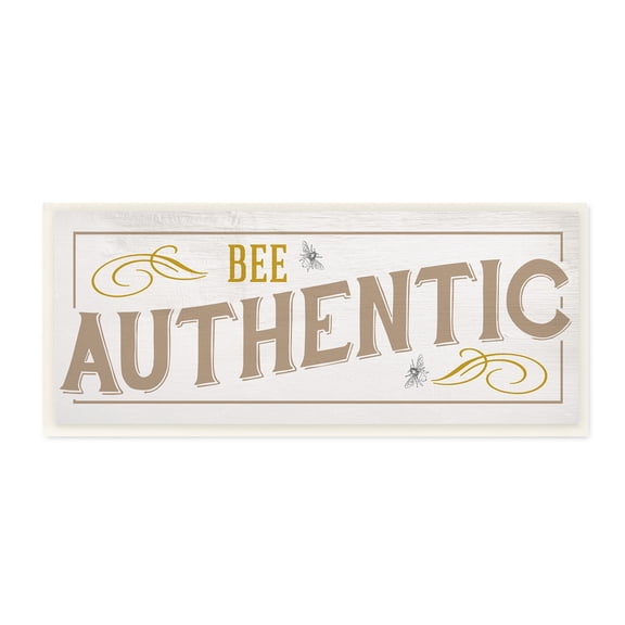 Stupell Industries Vintage Bee Authentic Sentiment Insect Pun, 17 x 7,Design by Daphne Polselli