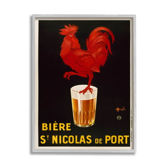 Stupell Industries Vintage Beer Brewery Ad Graphic Art Gray Framed Art Print Wall Art, Design by Marcus Jules