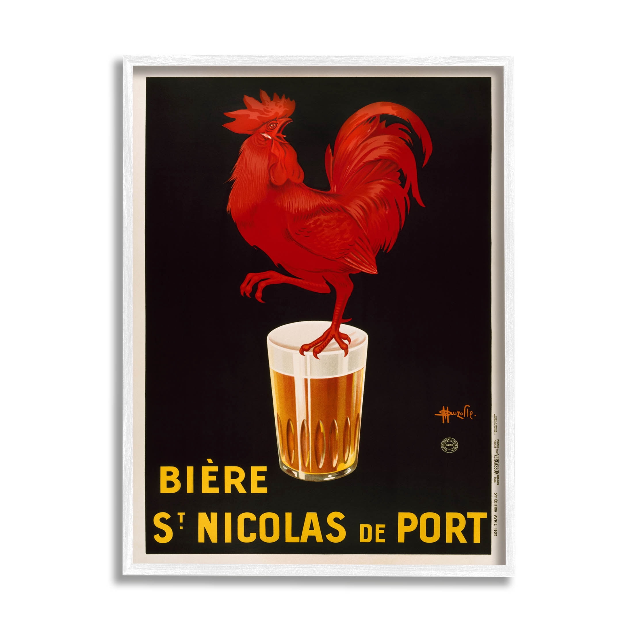 Stupell Industries Vintage Beer Brewery Ad Graphic Art White Framed Art Print Wall Art, Design by Marcus Jules