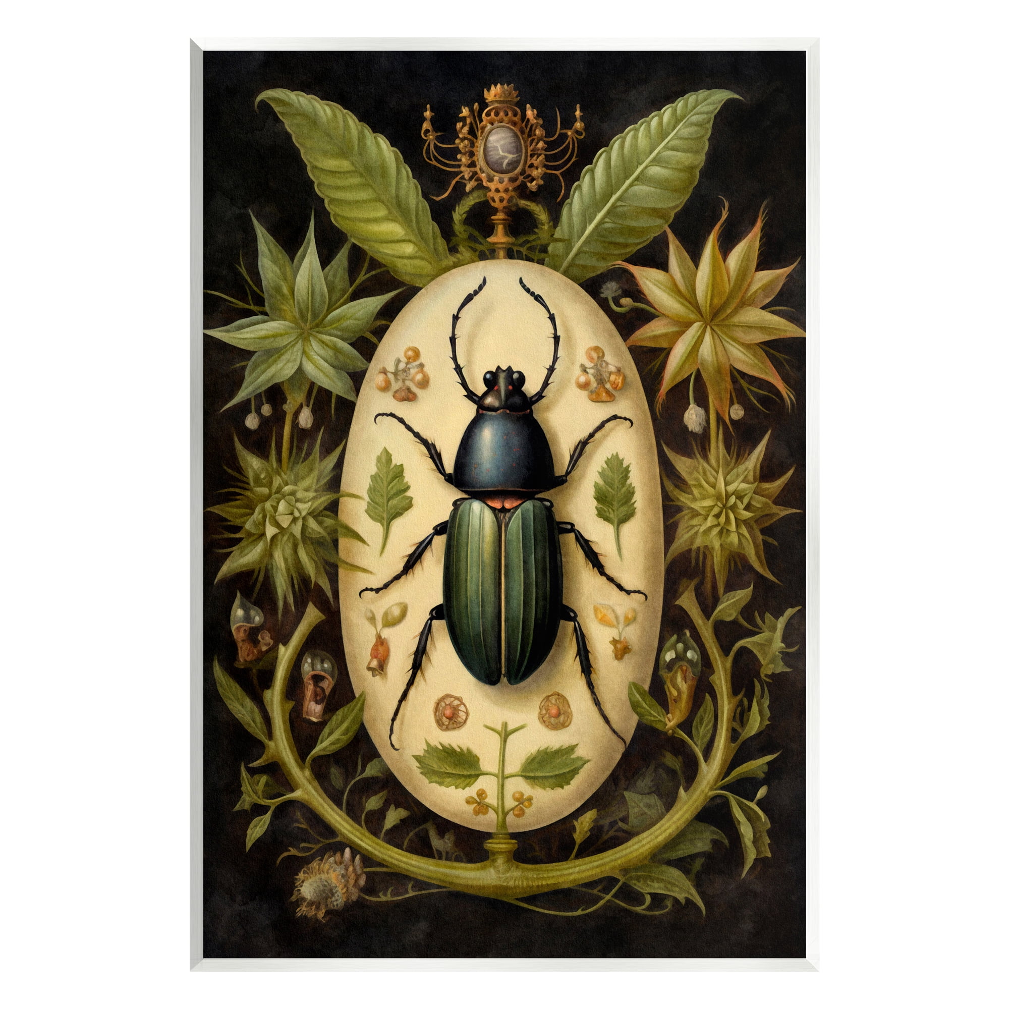 Vintage Beetle and Botanicals 10" x 15" MDF Wood Wall Art