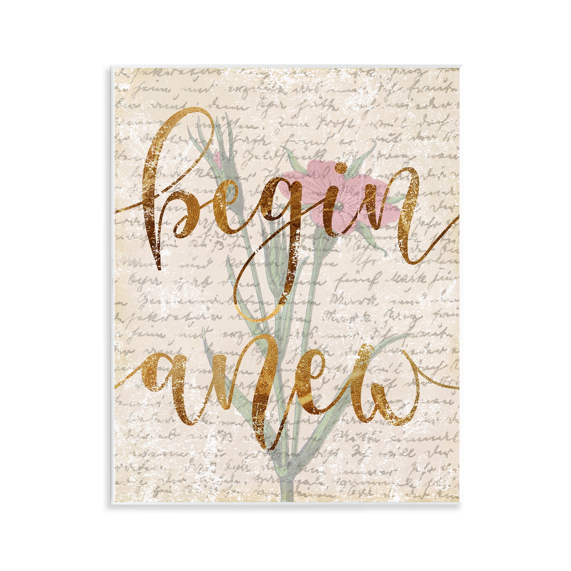 Stupell Industries Vintage Begin Anew Botanical & Floral Painting Unframed Art Print Wall Art, 11 x 14