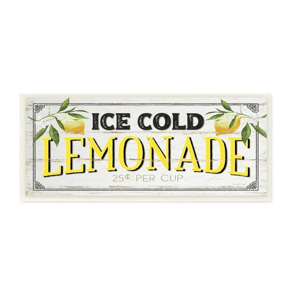 Stupell Industries Vintage Beverage Stand Sign Ice Cold Lemonade Phrase Wall Plaque Design by Jennifer Pugh