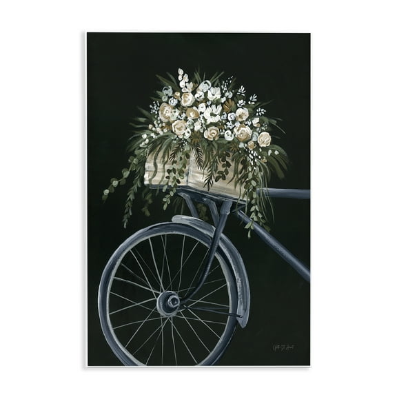 Stupell Industries Vintage Bicycle with Florals Transportation Painting Unframed Art Print Wall Art, 10 x 15