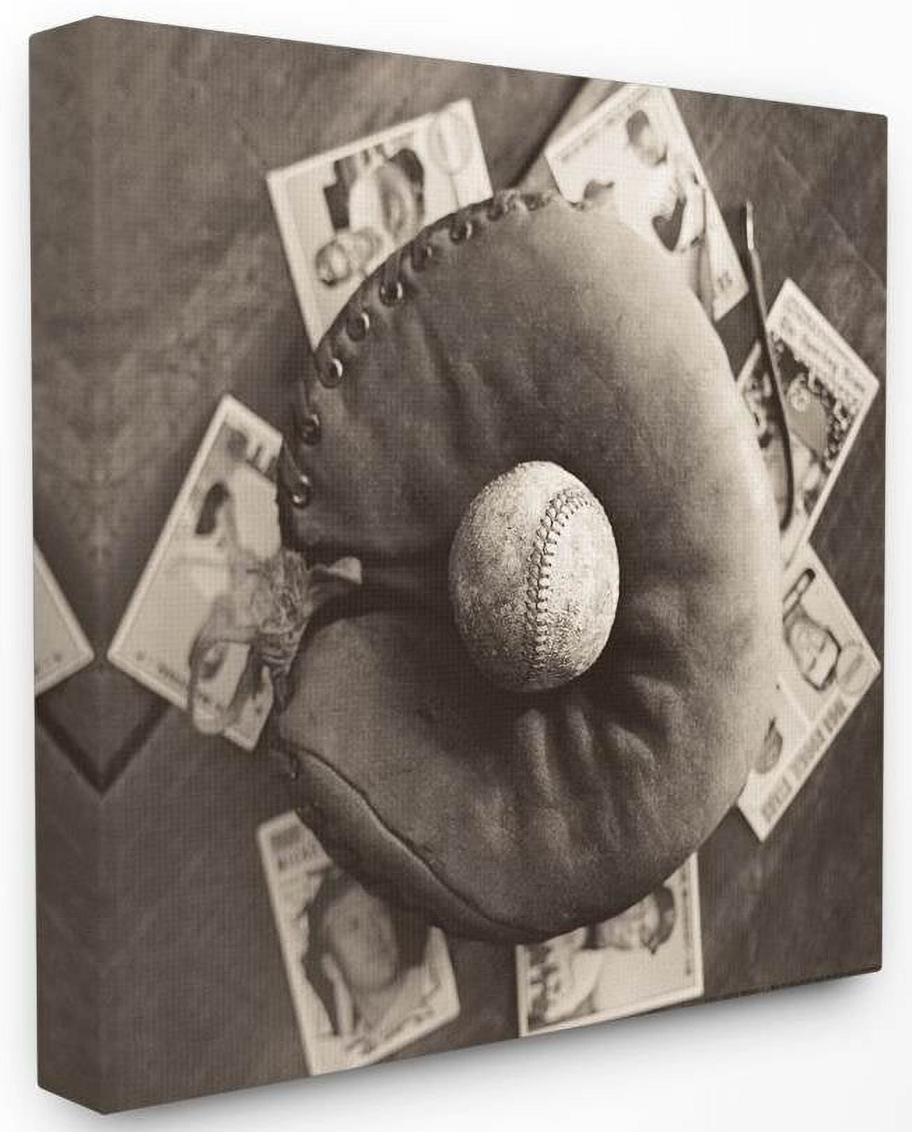 Stupell Industries Vintage Black And White Baseball Cards Canvas Wall Art by Jadei Graphics