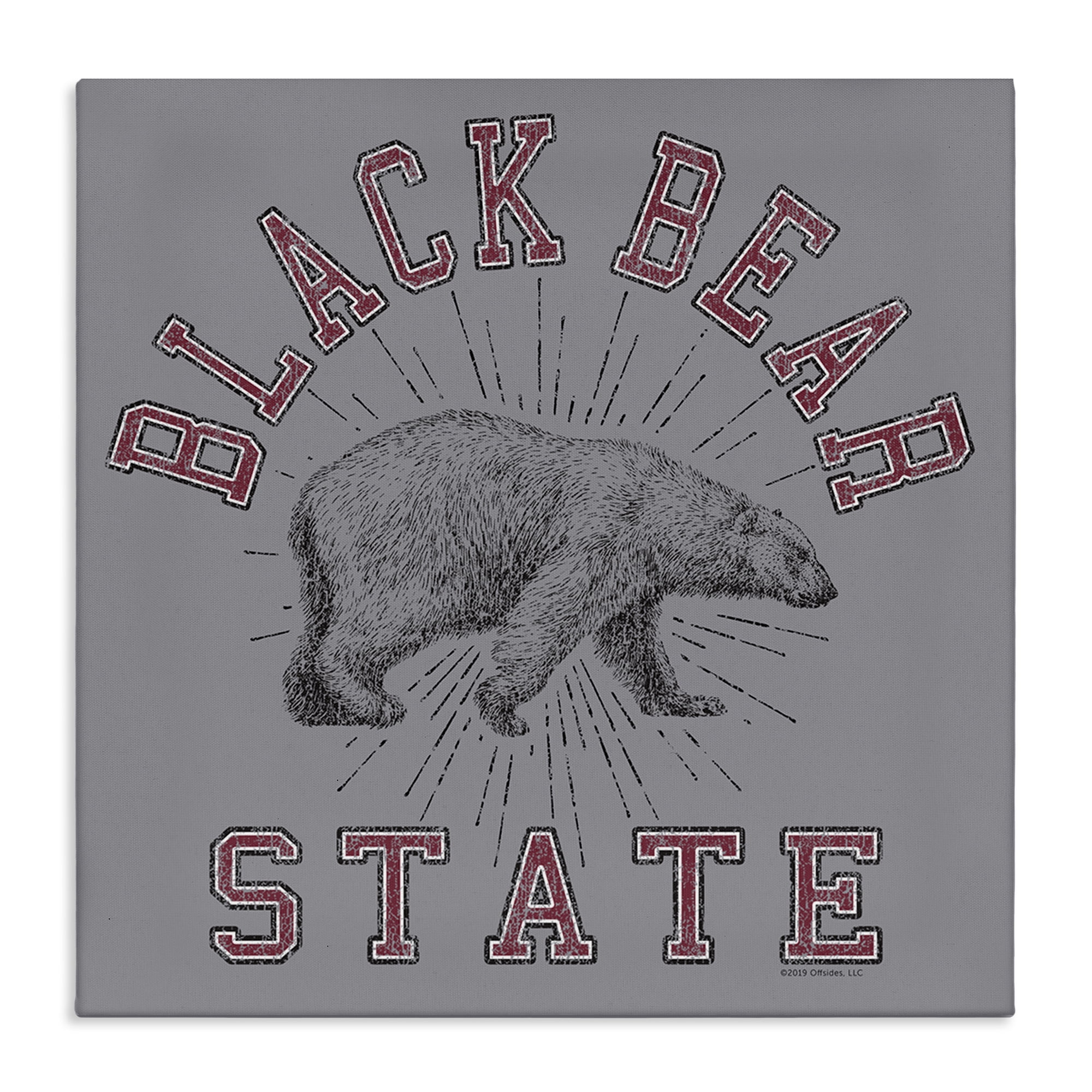 Stupell Industries Vintage Black Bear State Novelty & Humor Painting Wrapped Canvas Art Print Wall Art, 30 x 30