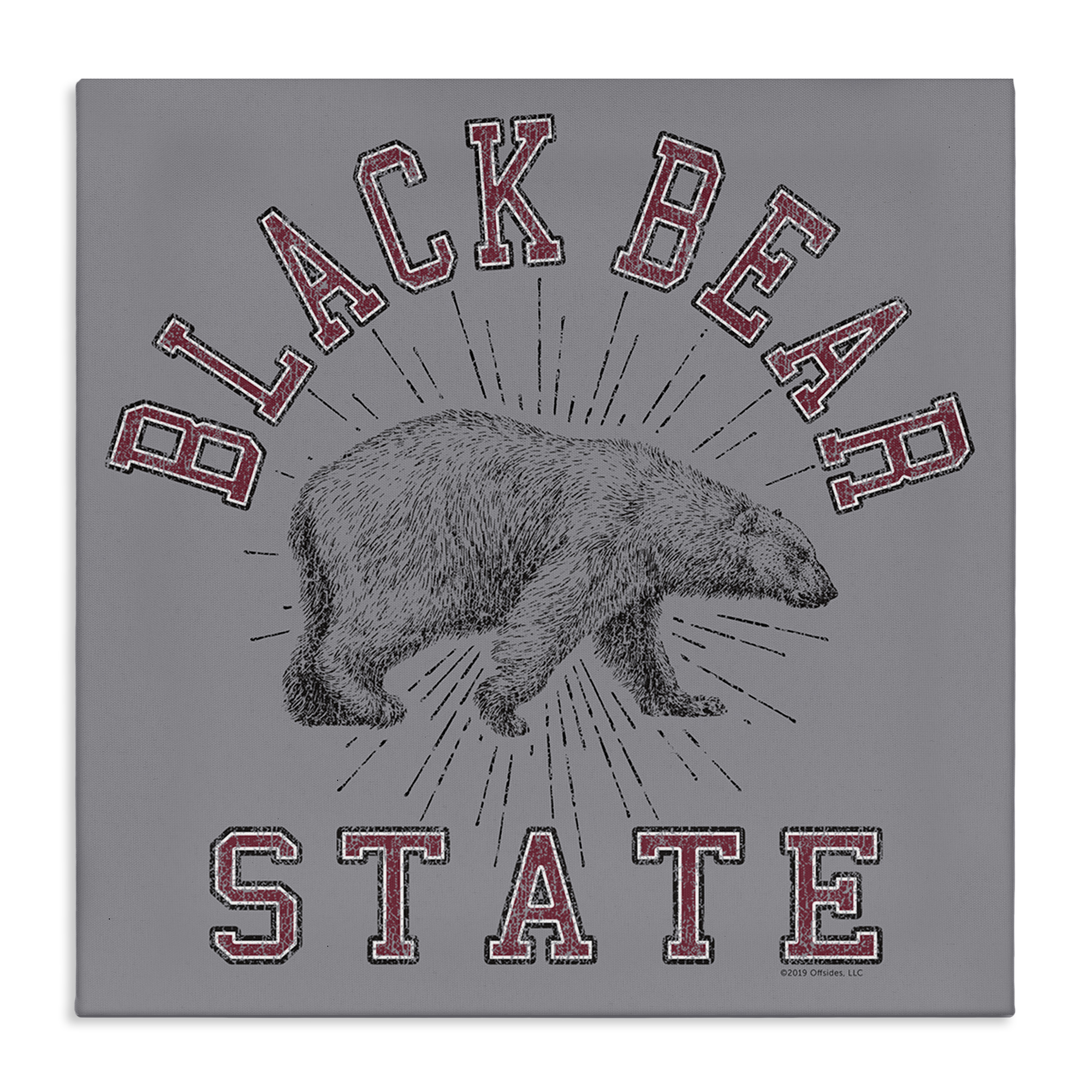 Stupell Industries Vintage Black Bear State Novelty & Humor Painting Wrapped Canvas Art Print Wall Art, 36 x 36