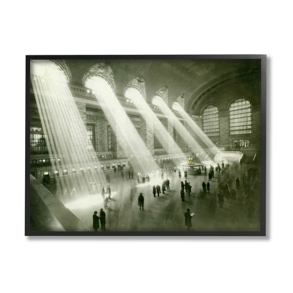 Stupell Industries Vintage Black & White Photograph Arched Windows Sunlight Framed Wall Art, 30 x 24, Design by Amy Brinkman