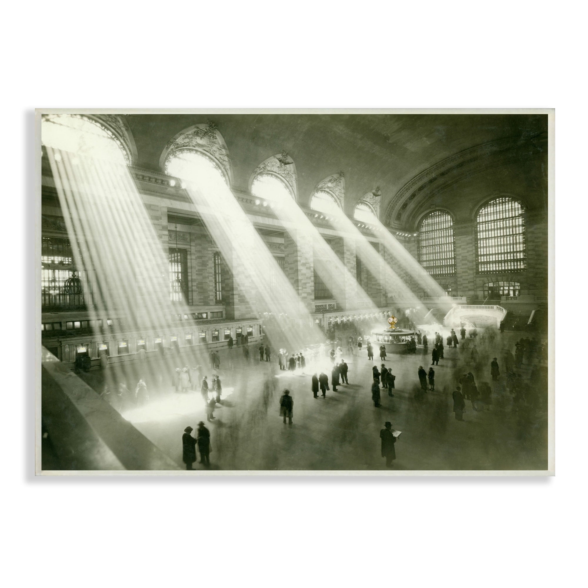 Stupell Industries Vintage Black & White Photograph Arched Windows Sunlight Wood Wall Art, 19 x 13, Design by Amy Brinkman