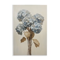 Stupell Industries Vintage Blue Hydrangea Plants & Flowers Painting Unframed Art Print Wall Art, 10 x 15