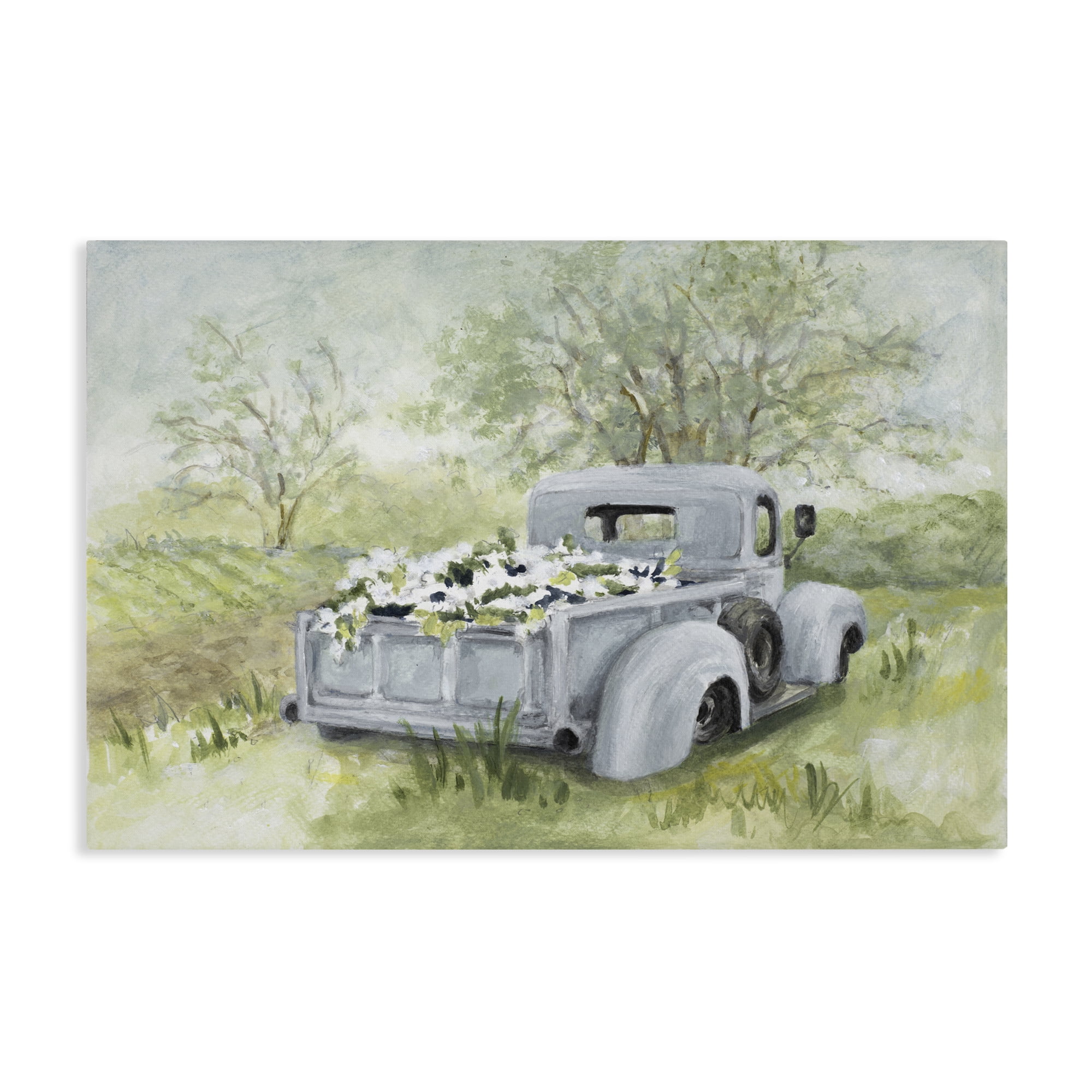 Stupell Industries Vintage Blue Truck Flower Sale Canvas Wall Art, design by Lanie Loreth