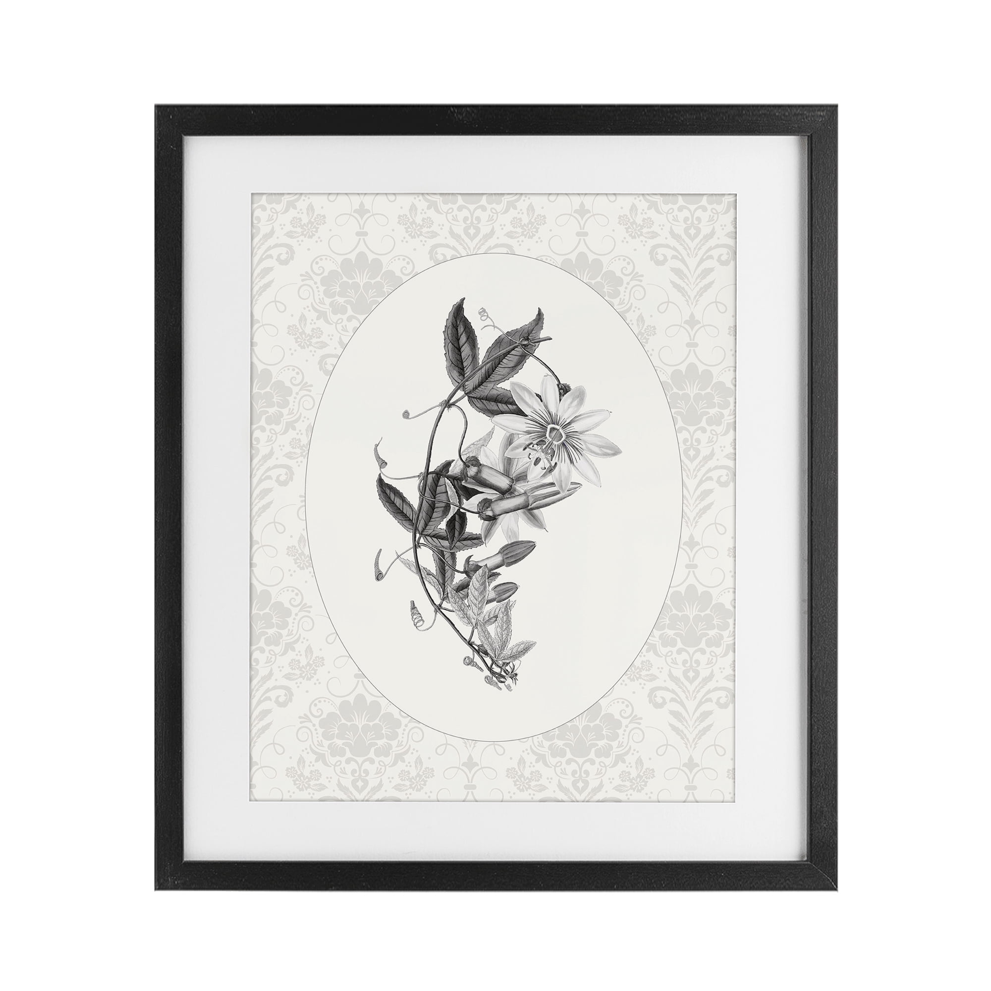 Stupell Industries Vintage Botanical & Lace Black Framed Print Under Glass, design by CAD Designs