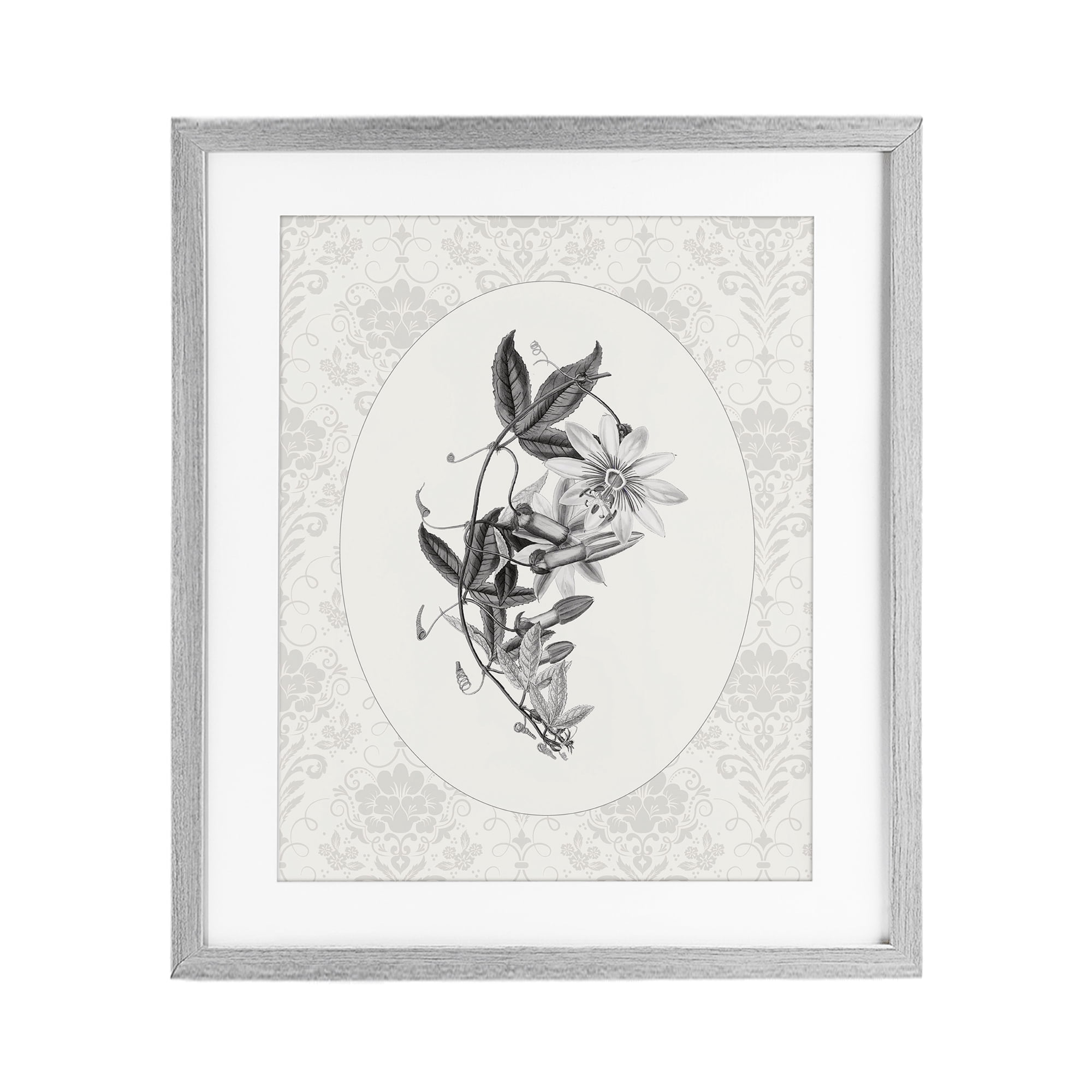 Stupell Industries Vintage Botanical & Lace Gray Framed Print Under Glass, design by CAD Designs