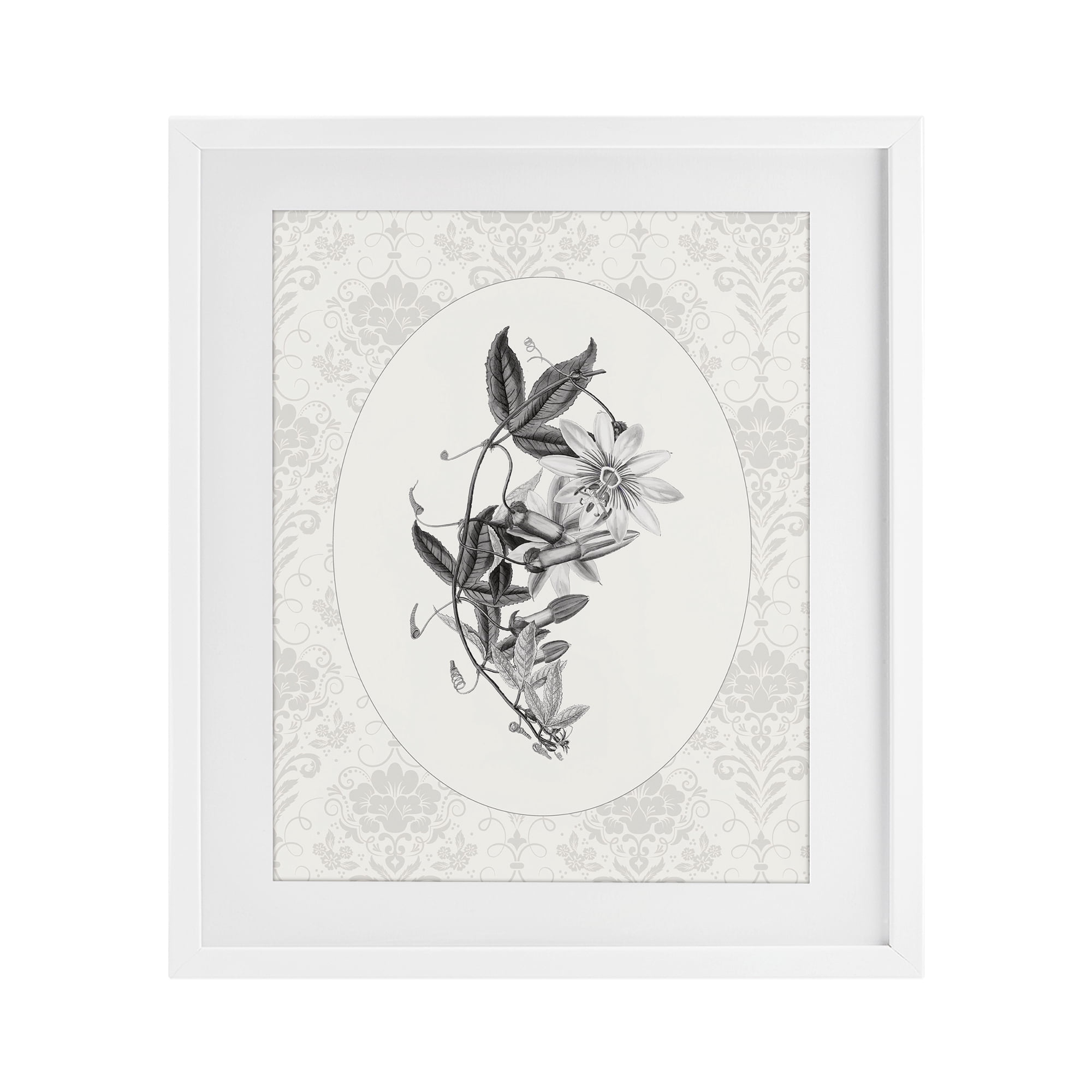 Stupell Industries Vintage Botanical & Lace White Framed Print Under Glass, design by CAD Designs