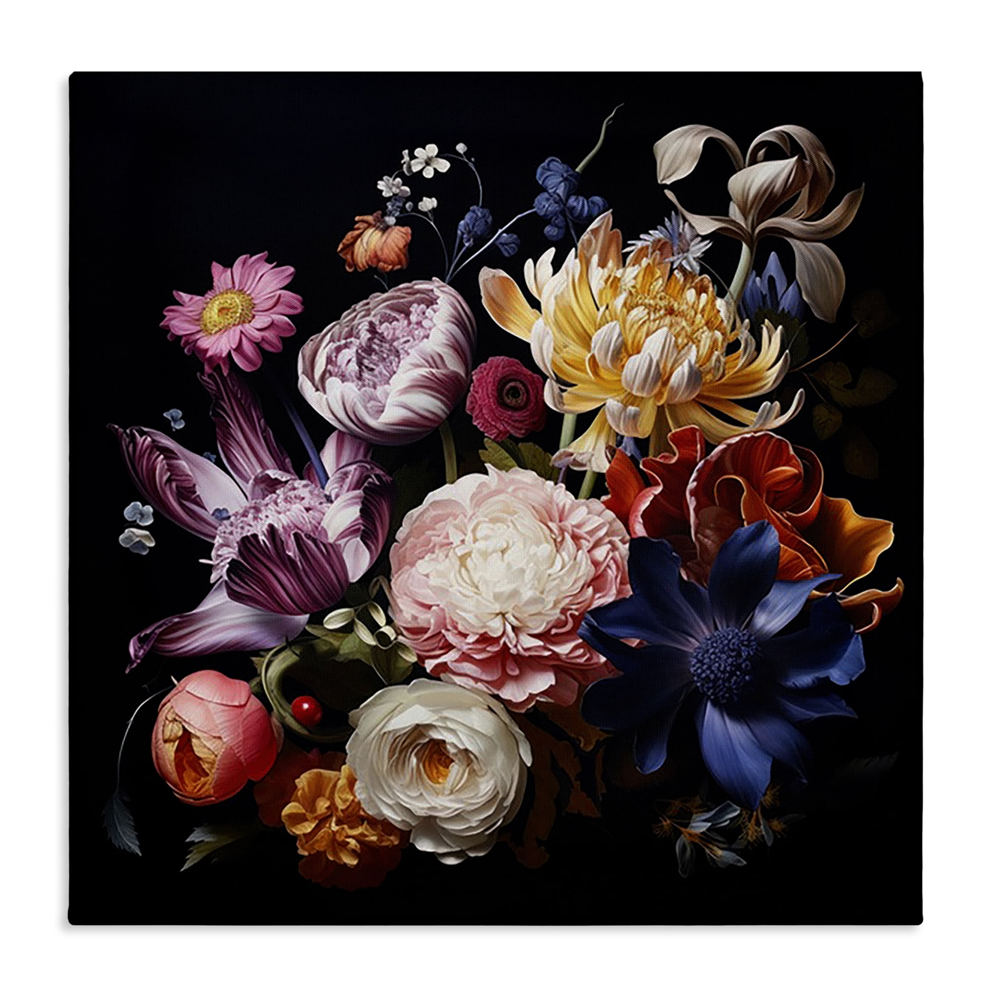 Stupell Industries Vintage Botanical Life Plants & Flowers Painting Wrapped Canvas Art Print Wall Art, 24 x 24