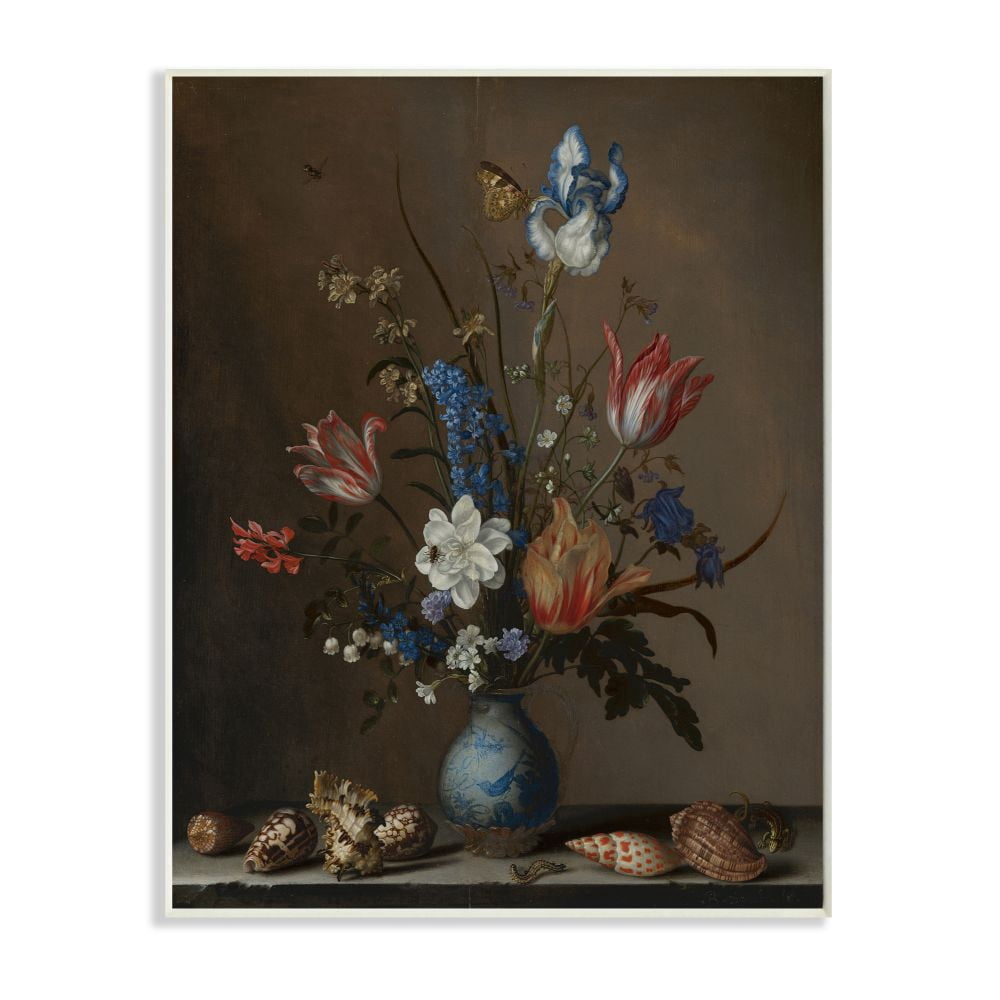 Stupell Industries Vintage Bouquet Design with Butterfly Shell Accents Designed by Ziwei Li