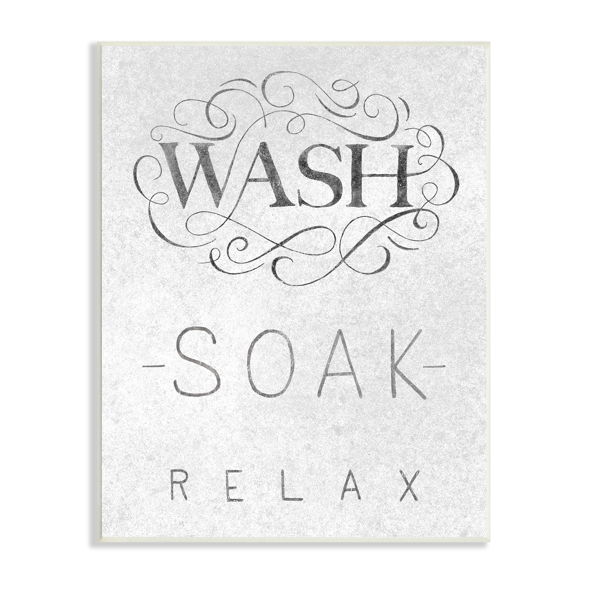 Stupell Industries Vintage Boutique Wash Soak Relax Bathroom Typography Typography Painting Unframed Art Print Wall Art, 13 x 19