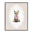 thumbnail image 1 of Stupell Industries Shabby Chic Vintage Bow Fox on Gingham Black Framed Giclee Art, 16 x 20, by Christine Simpson Art, 1 of 8