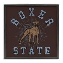 Stupell Industries Vintage Boxer State Novelty & Humor Painting Black Framed Art Print Wall Art, 12 x 12