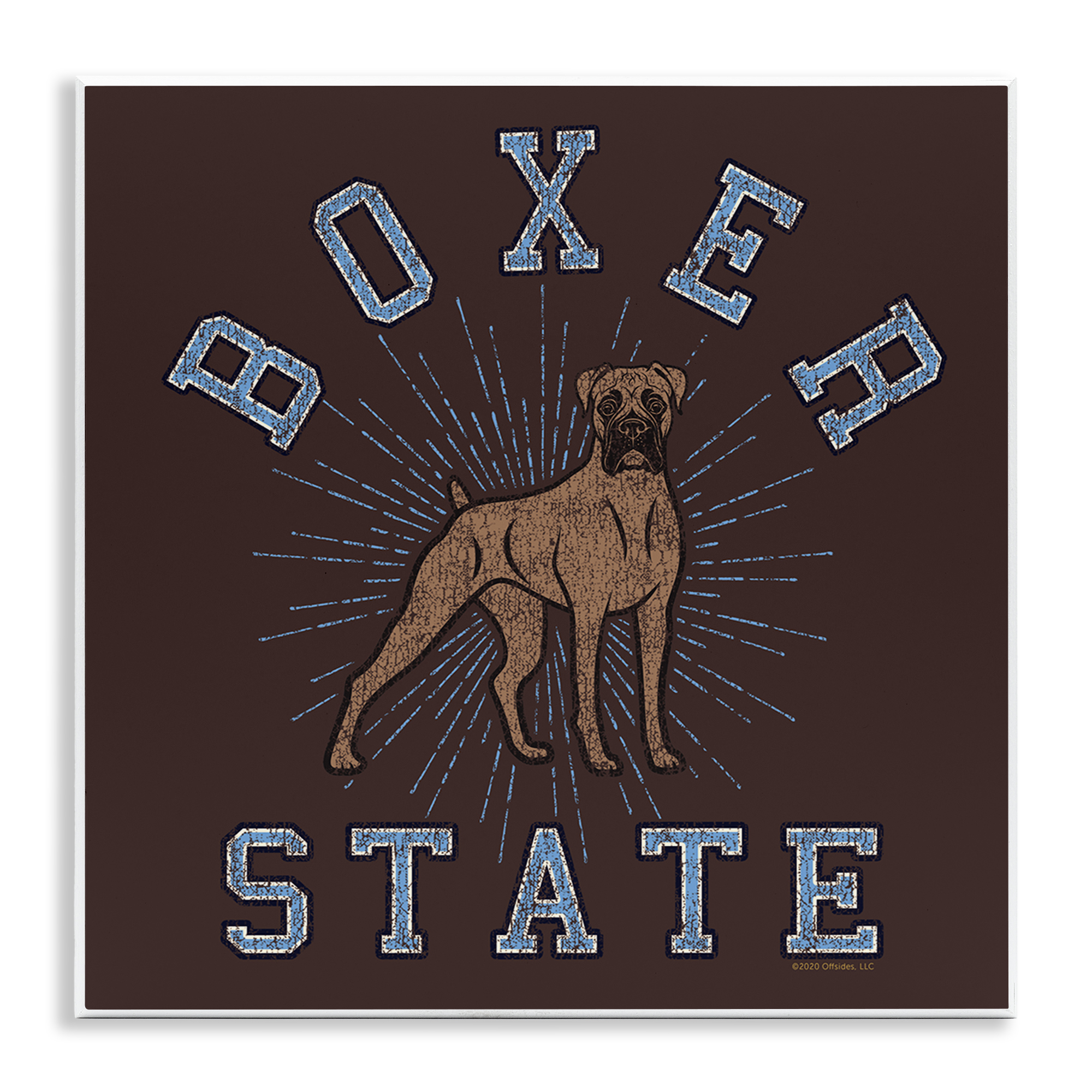 Stupell Industries Vintage Boxer State Novelty & Humor Painting Unframed Art Print Wall Art, 12 x 12