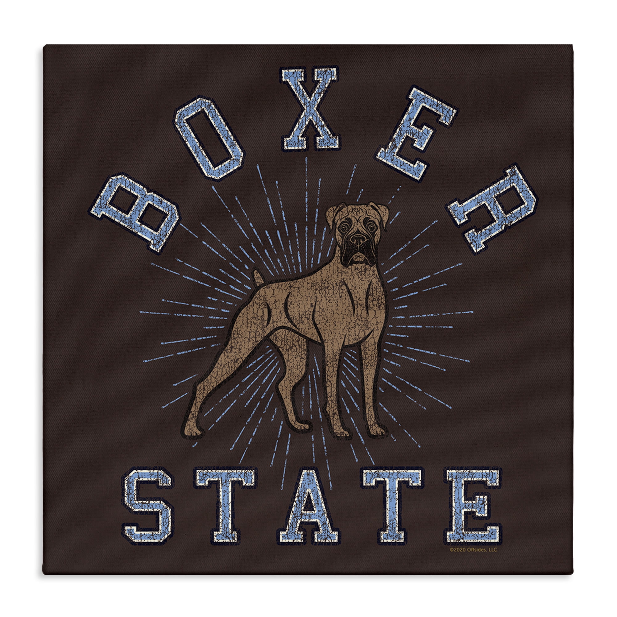Stupell Industries Vintage Boxer State Novelty & Humor Painting Wrapped Canvas Art Print Wall Art, 36 x 36