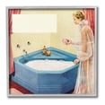 thumbnail image 1 of Stupell Industries Vintage Bubble Bath Girl Novelty Painting Gray Framed Art Print Wall Art, 12 x 12, 1 of 9