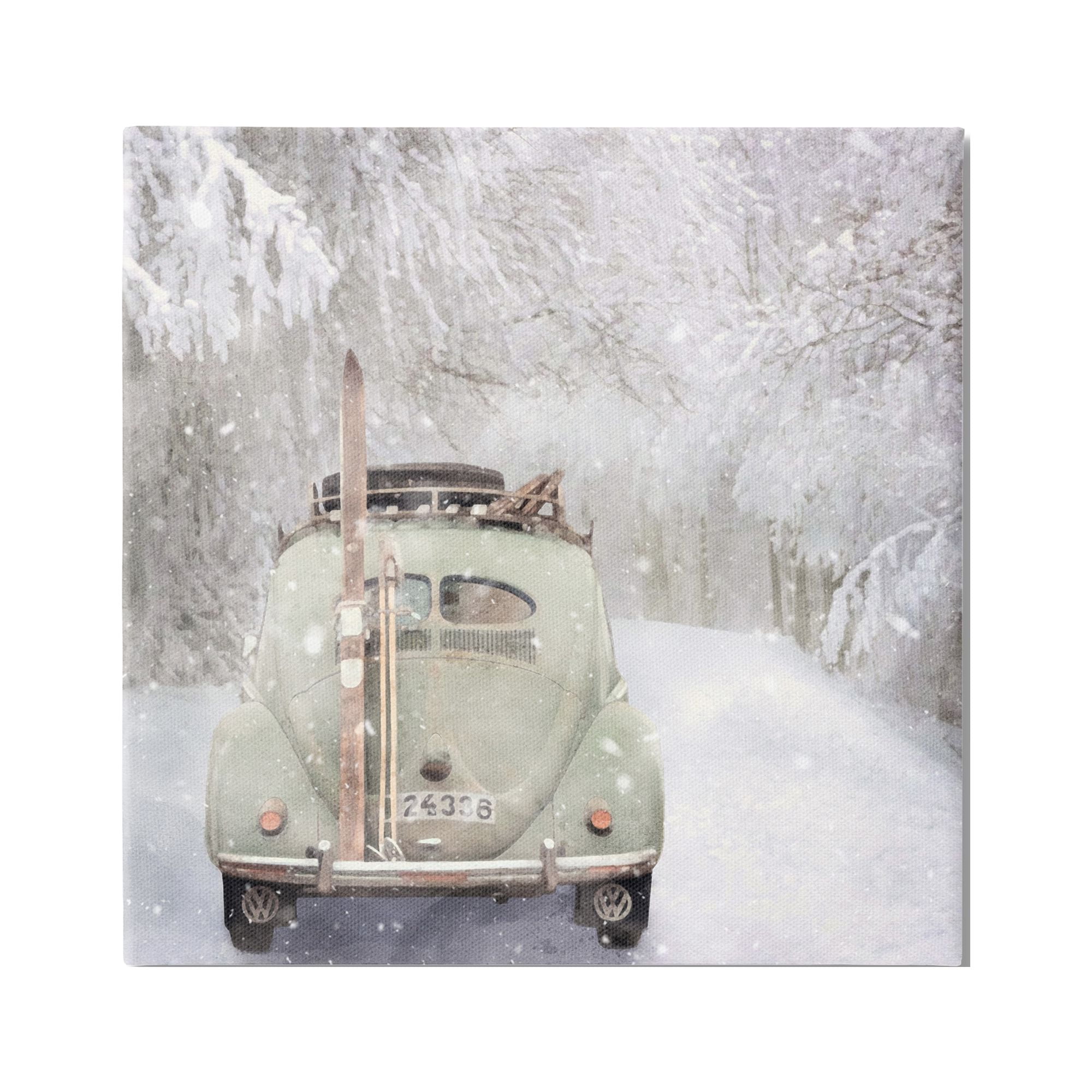 Stupell Industries Vintage Buggy in Snow Transportation Painting Gallery Wrapped Canvas Print Wall Art, 30 x 30