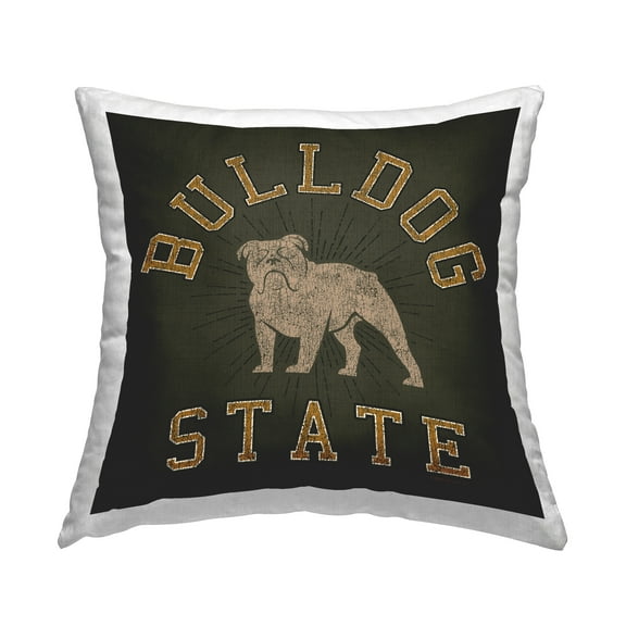 Stupell Industries Vintage Bulldog State Decorative Printed Throw Pillow Design by Spirit Animals/Life Is High.