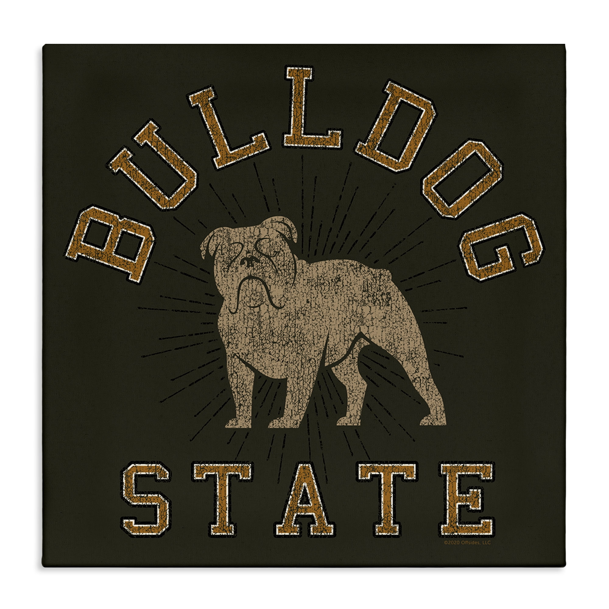 Stupell Industries Vintage Bulldog State Novelty & Humor Painting Wrapped Canvas Art Print Wall Art, 17 x 17