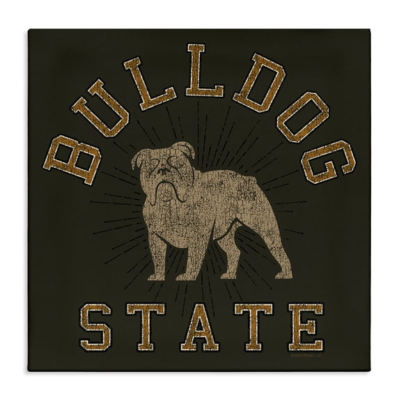 Stupell Industries Vintage Bulldog State Novelty & Humor Painting Wrapped Canvas Art Print Wall Art, 17 x 17