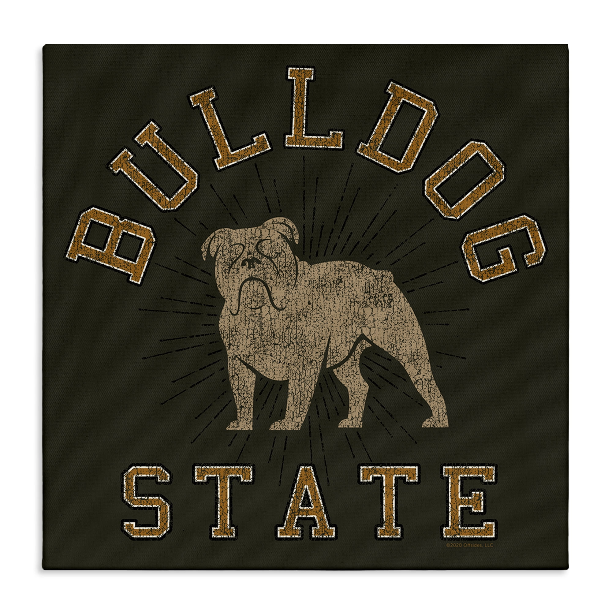 Stupell Industries Vintage Bulldog State Novelty & Humor Painting Wrapped Canvas Art Print Wall Art, 36 x 36