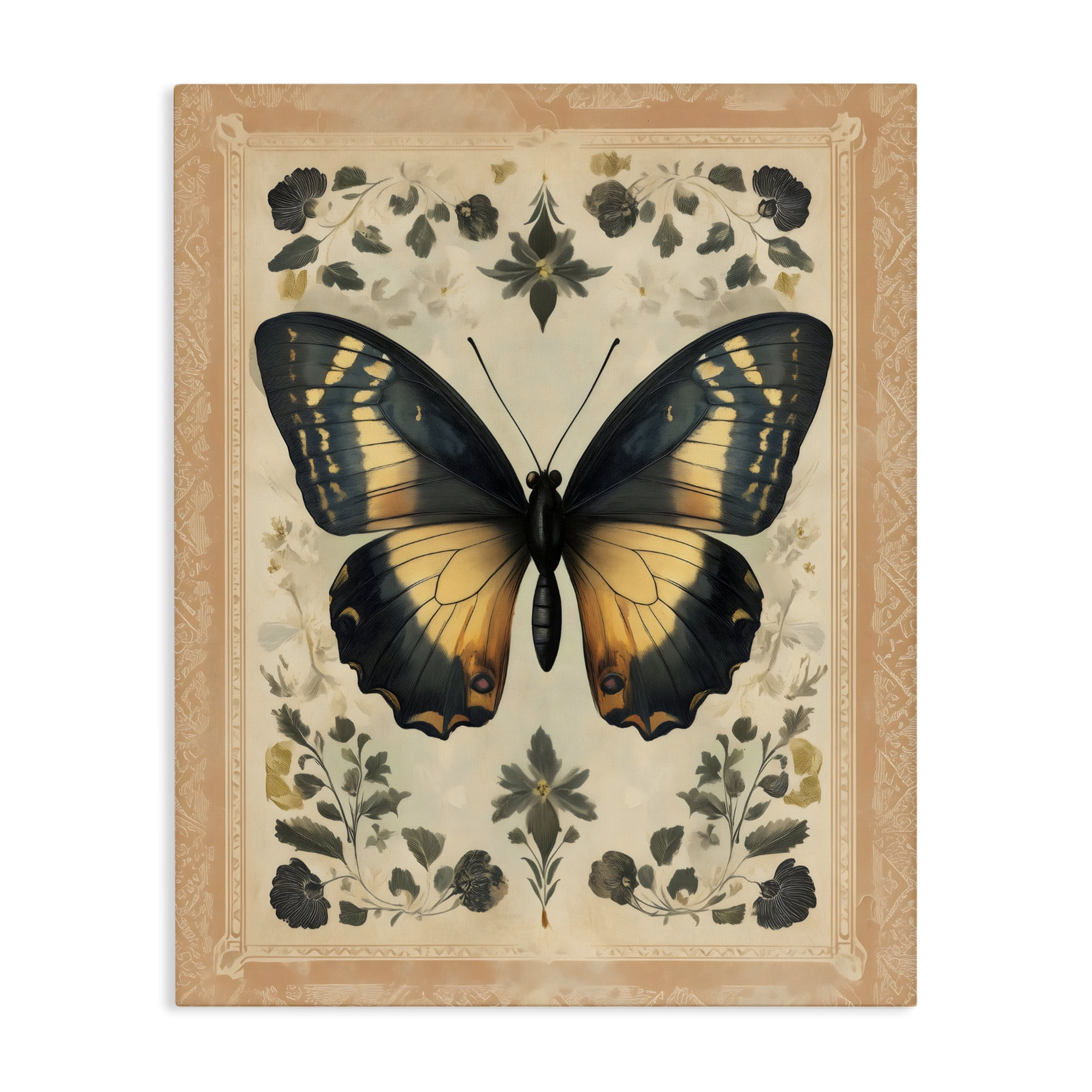 Stupell Industries Vintage Butterfly Botanical Illustration Canvas Wall Art, design by Arlington Prints