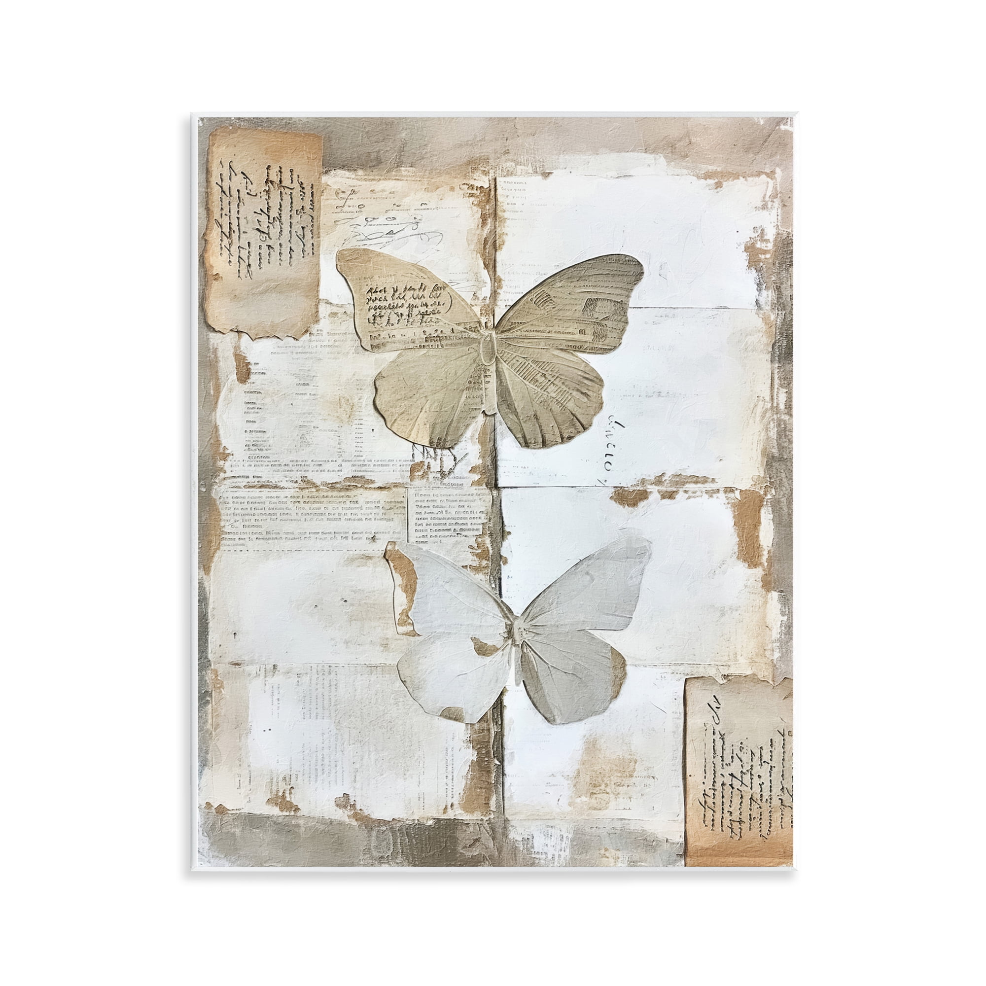 Stupell Industries Vintage Butterfly Collage Animals Painting Unframed Art Print Wall Art, 11 x 14