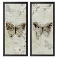 thumbnail image 1 of Stupell Industries Shabby Chic Vintage Butterfly Scrapbook Page Black 2pc Floating Frame Art Set, 11 x 25 each, by Carol Robinson, 1 of 8