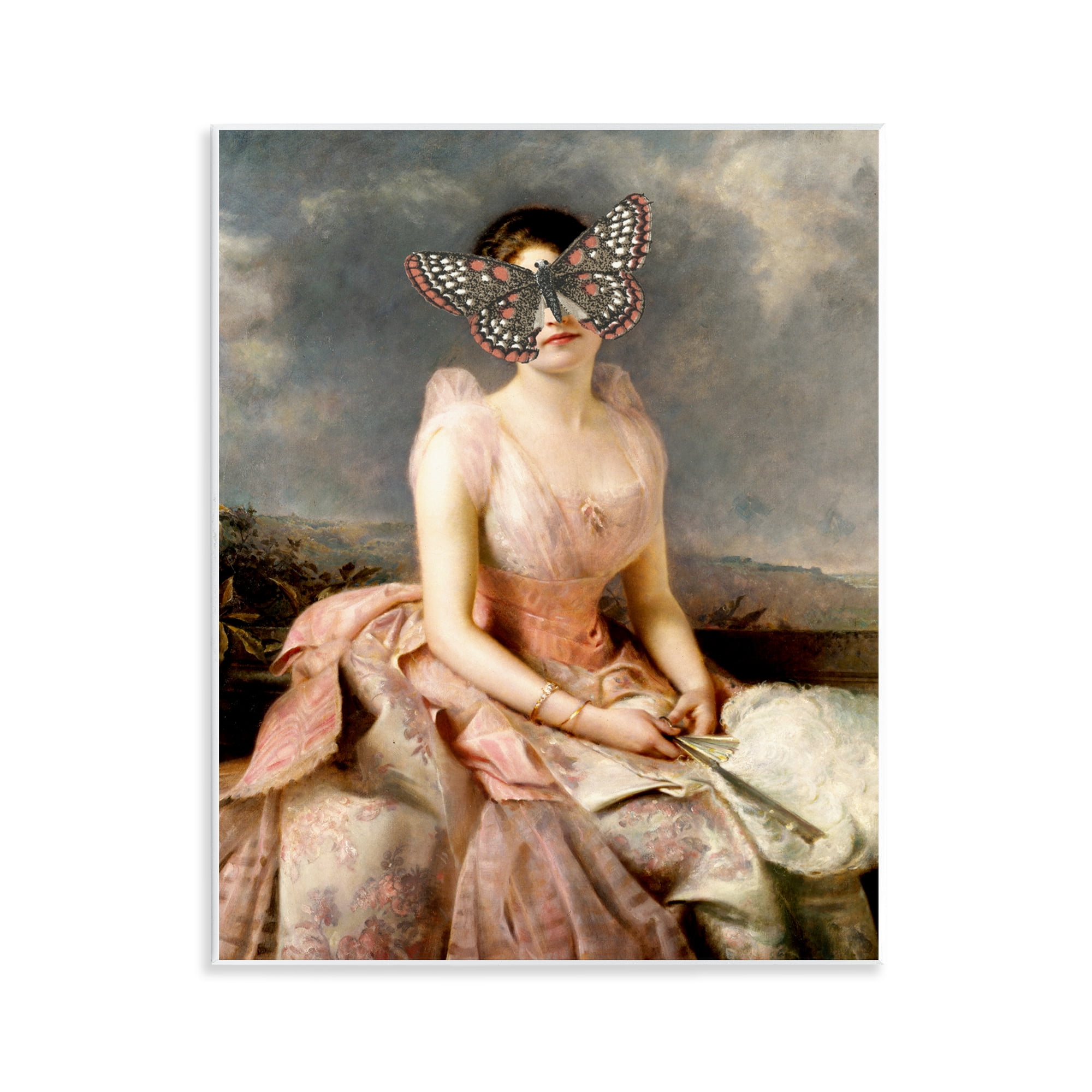 Stupell Industries Vintage Butterfly View People Painting Unframed Art Print Wall Art, 11 x 14