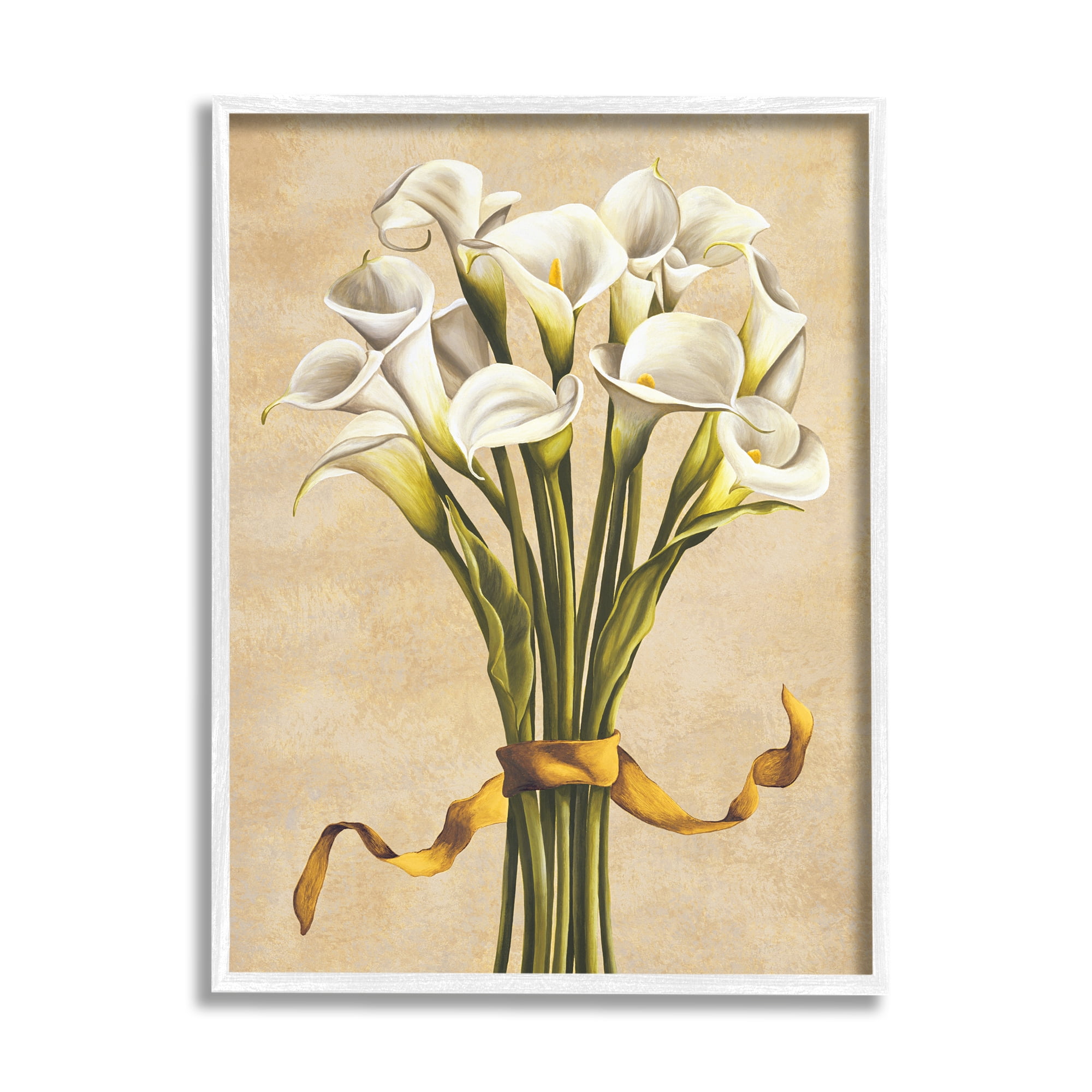 Stupell Industries Vintage Calla Lilies Botanical & Floral Painting White Framed Art Print Wall Art, 24 x 30