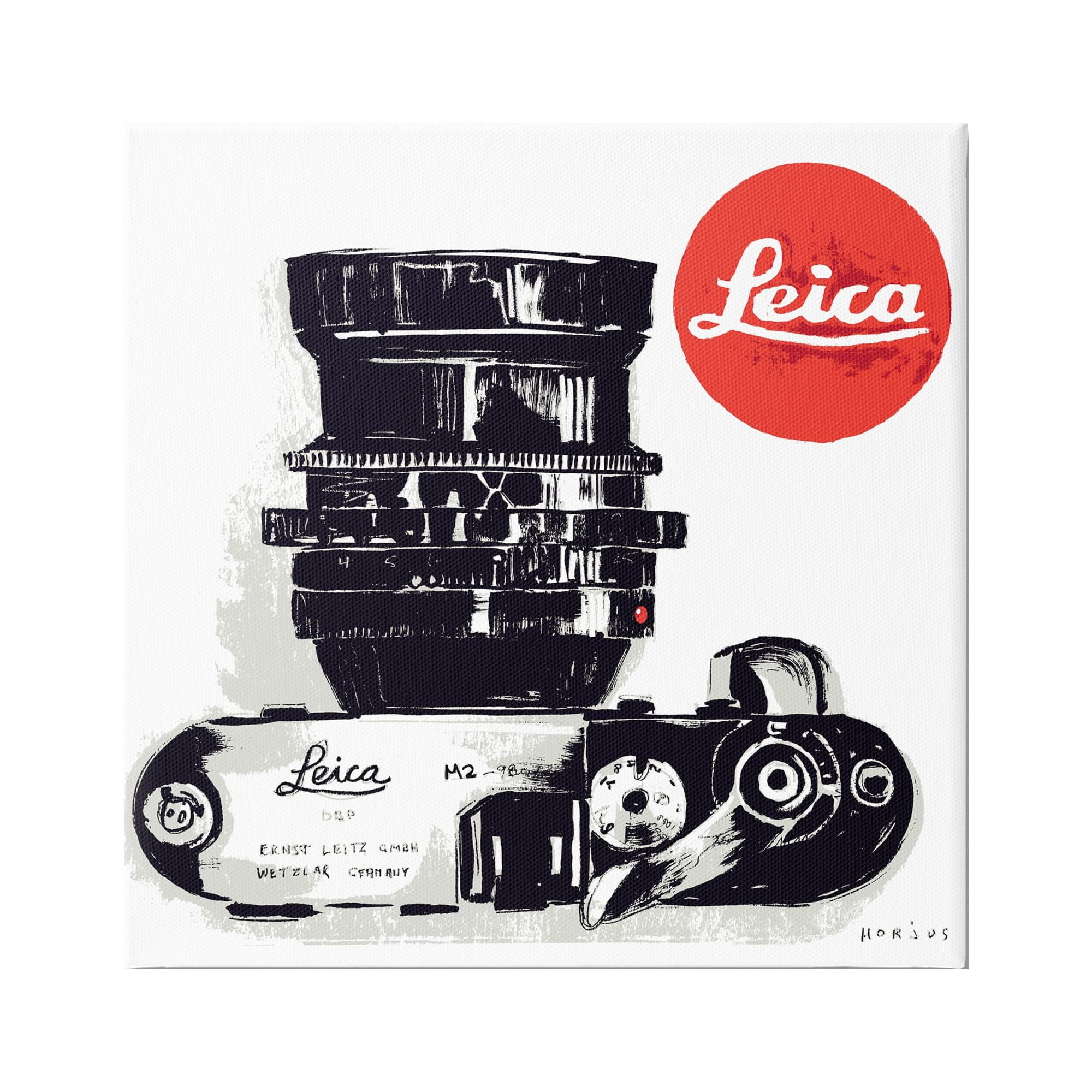 Vintage Black and White Camera Canvas Print, 17 x 17