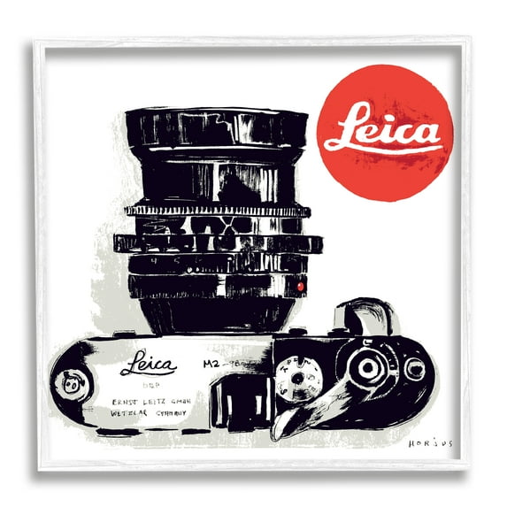 Stupell Industries Vintage Camera Ad Beauty & Fashion Painting White Framed Art Print Wall Art, 24 x 24