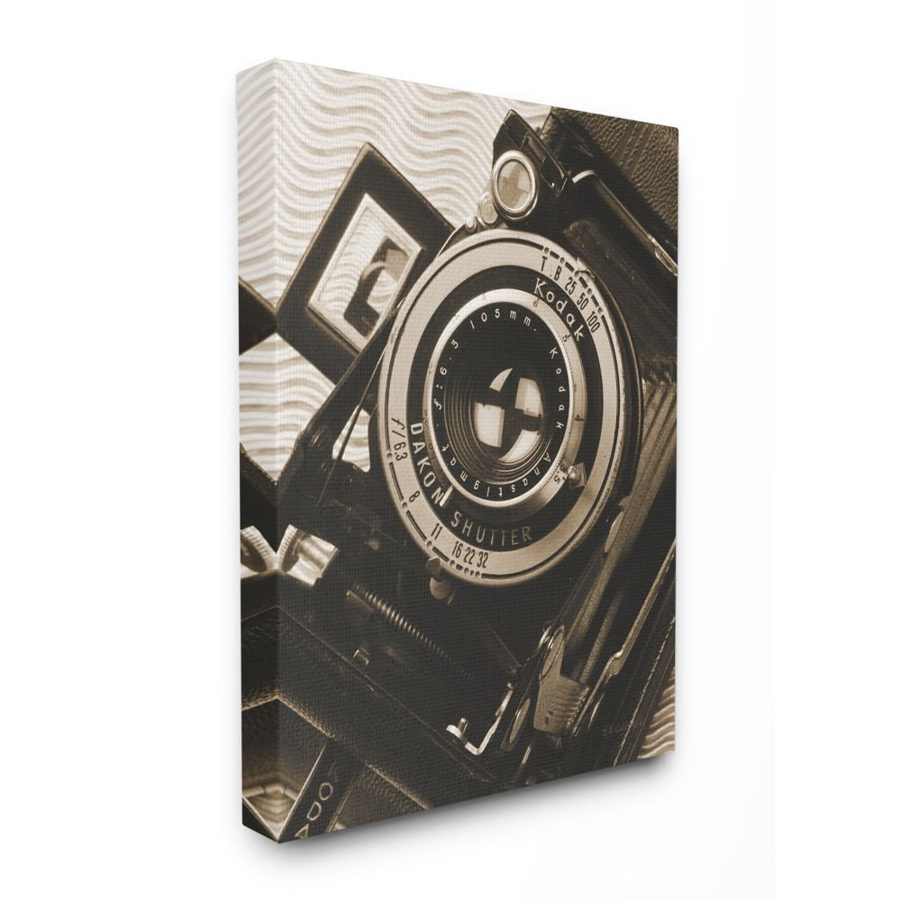 Stupell Industries Vintage Camera Body Lens Sepia Antique Photograph Canvas Wall Art Design by Ed Goldstein, 30" x 40"