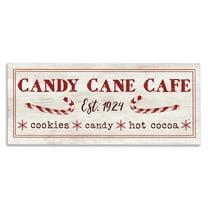 Stupell Industries Vintage Candy Cane Cafe Quotes and Sayings Painting Wrapped Canvas Canvas Art Print Wall Art, 24 x 10