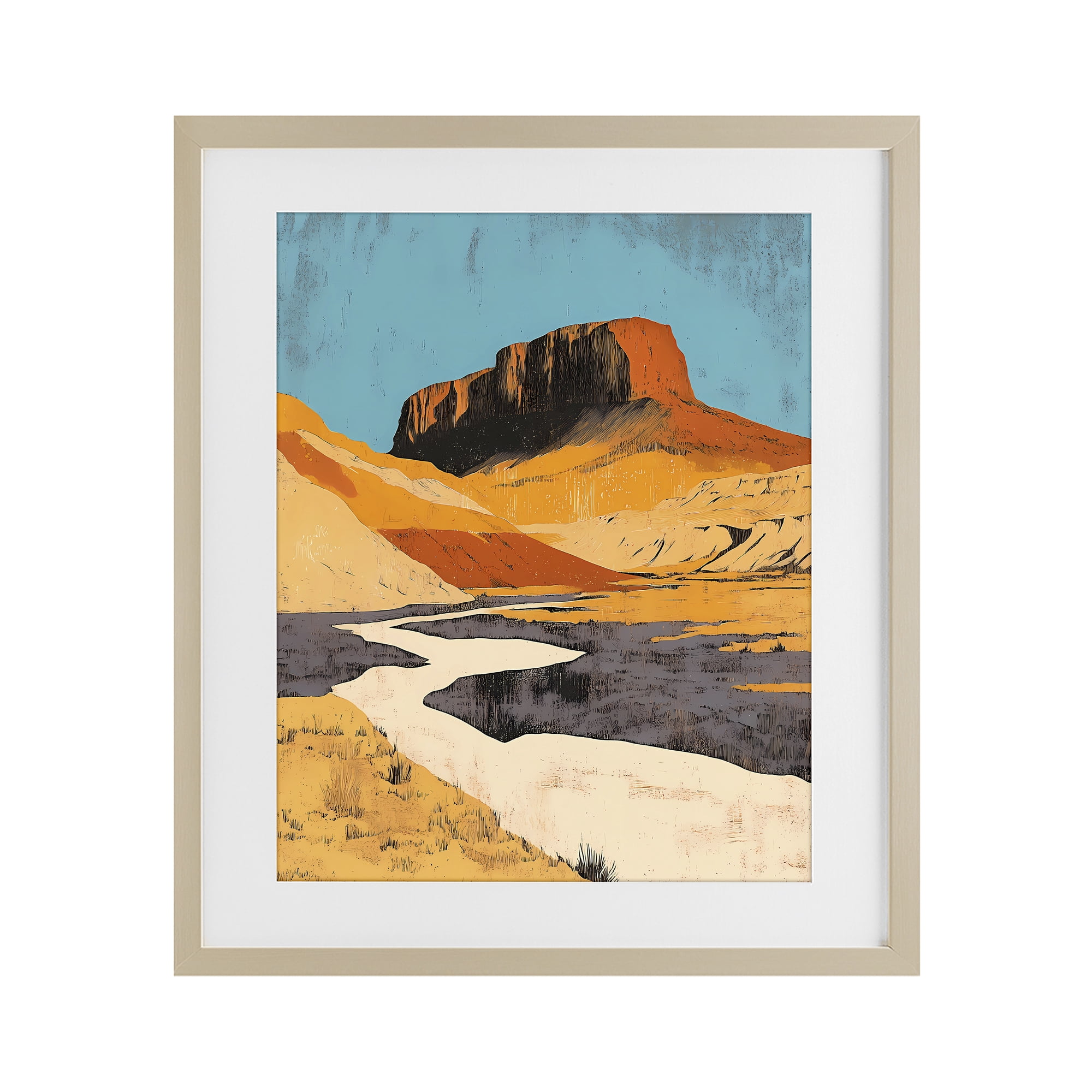 Stupell Industries Vintage Canyon Pass Birch Framed Print Under Glass, design by Walker Noble