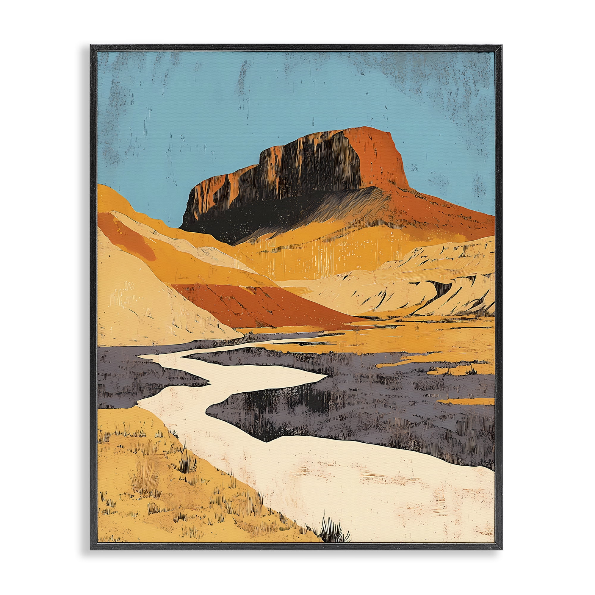 Stupell Industries Vintage Canyon Pass Black Framed Giclee Art, design by Walker Noble