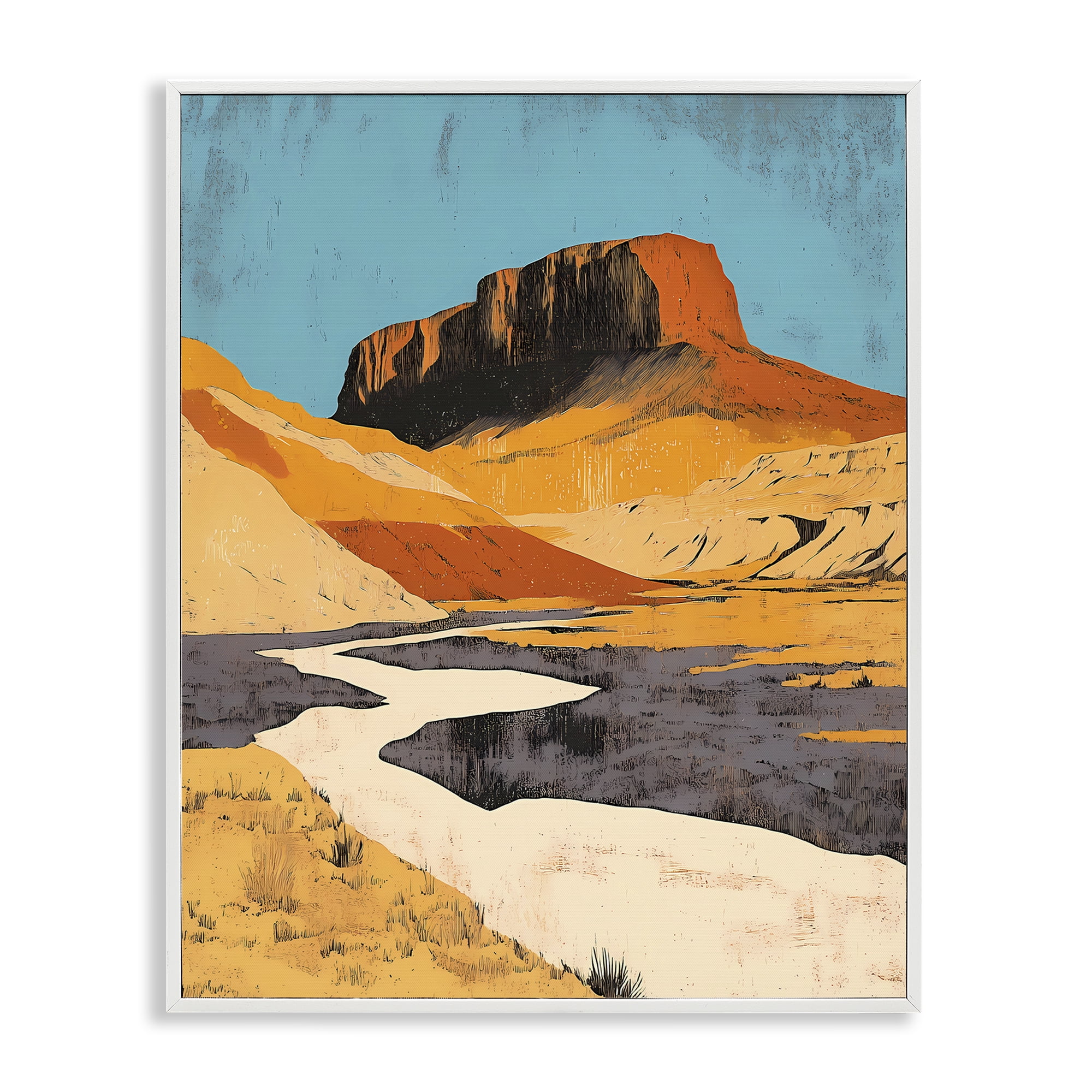 Stupell Industries Vintage Canyon Pass White Framed Giclee Art, design by Walker Noble