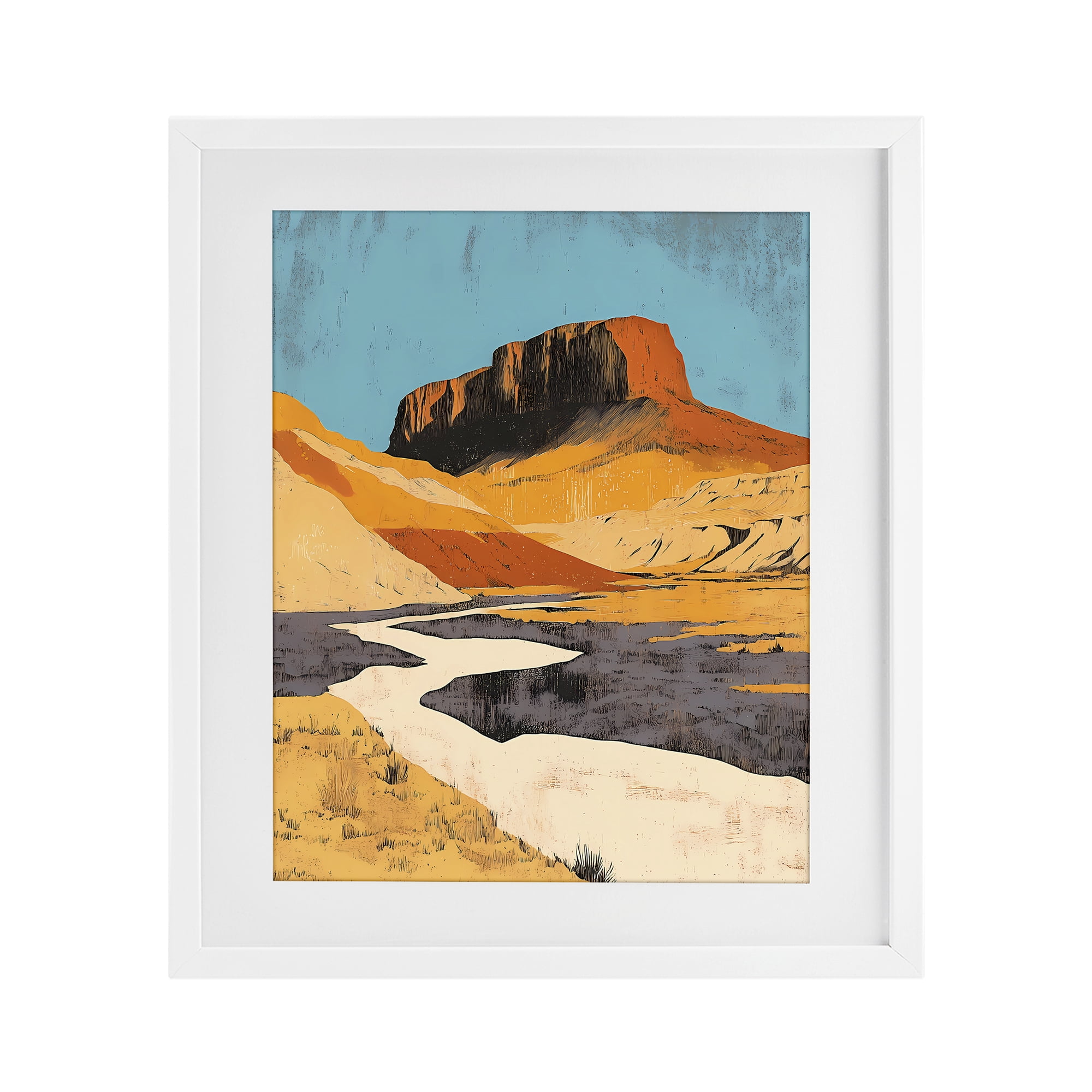 Stupell Industries Vintage Canyon Pass White Framed Print Under Glass, design by Walker Noble