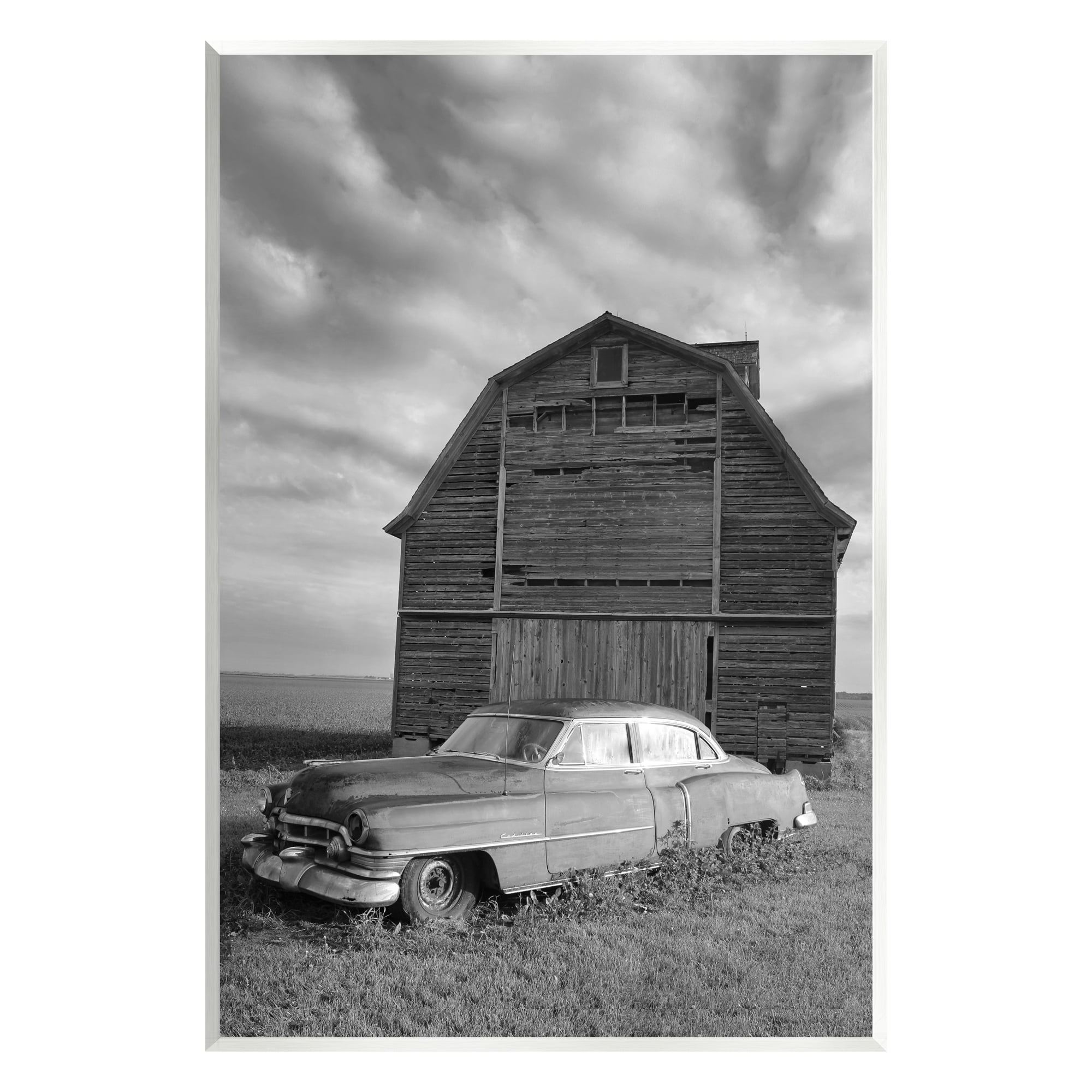 Stupell Industries Vintage Car & Barn Transportation Photography Unframed Art Print Wall Art, 13 x 19