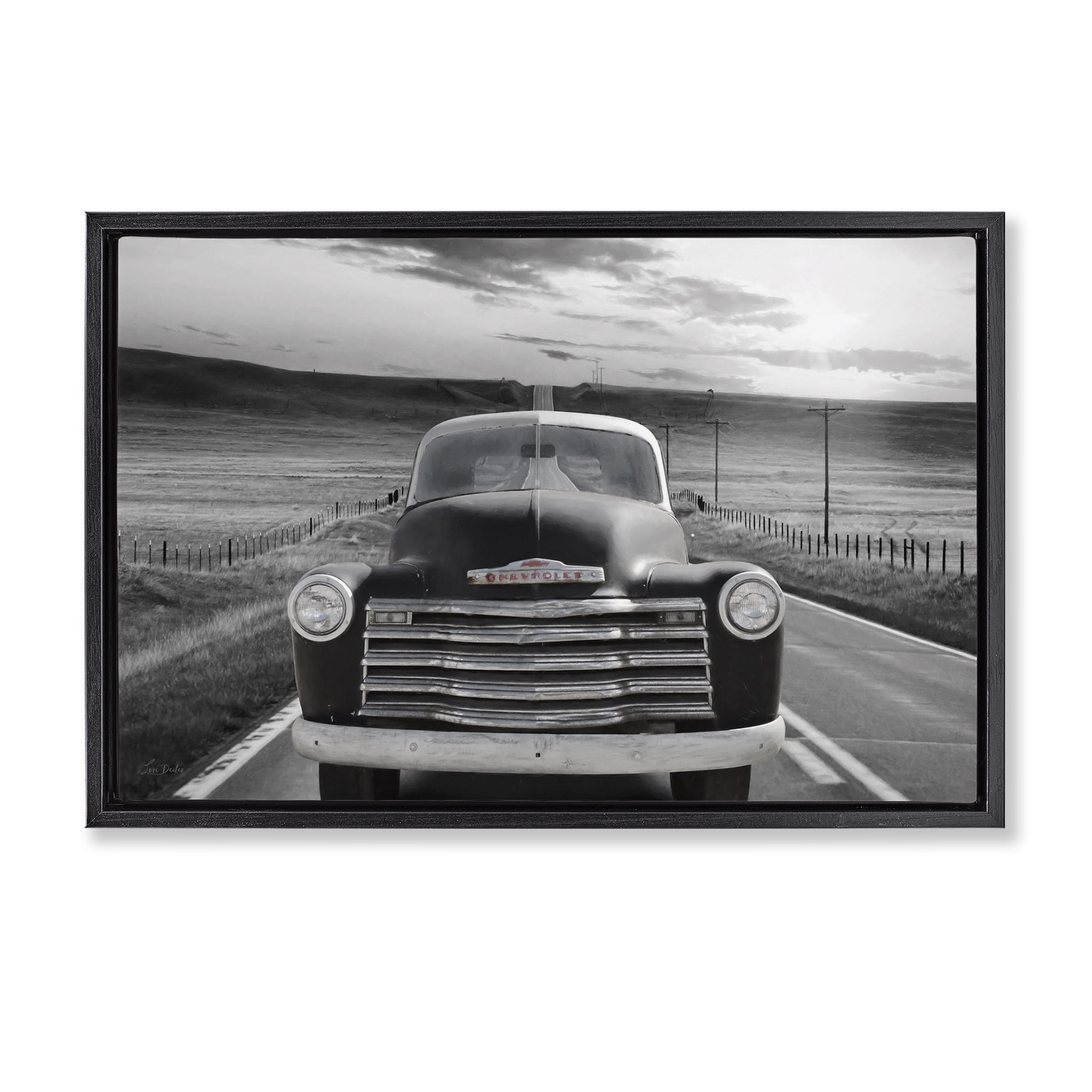 Stupell Industries Vintage Car Photography Transportation Photography Black Floater Framed Art Print Wall Art, 31 x 21