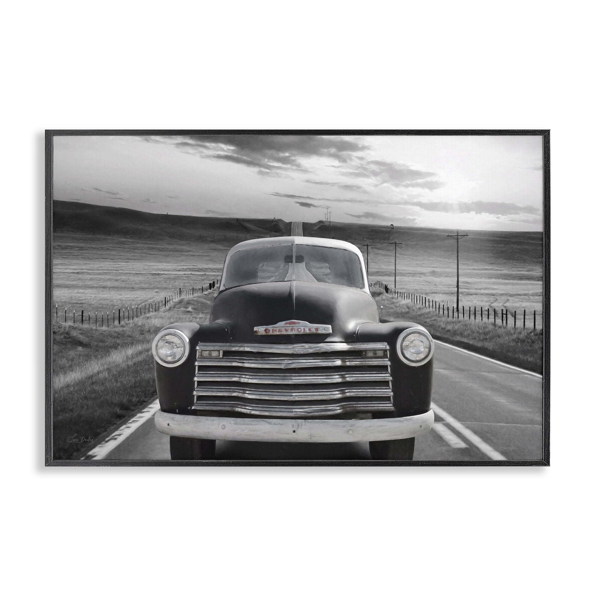 Stupell Industries Vintage Car Photography Transportation Photography Black Framed Art Print Wall Art, 18 x 12