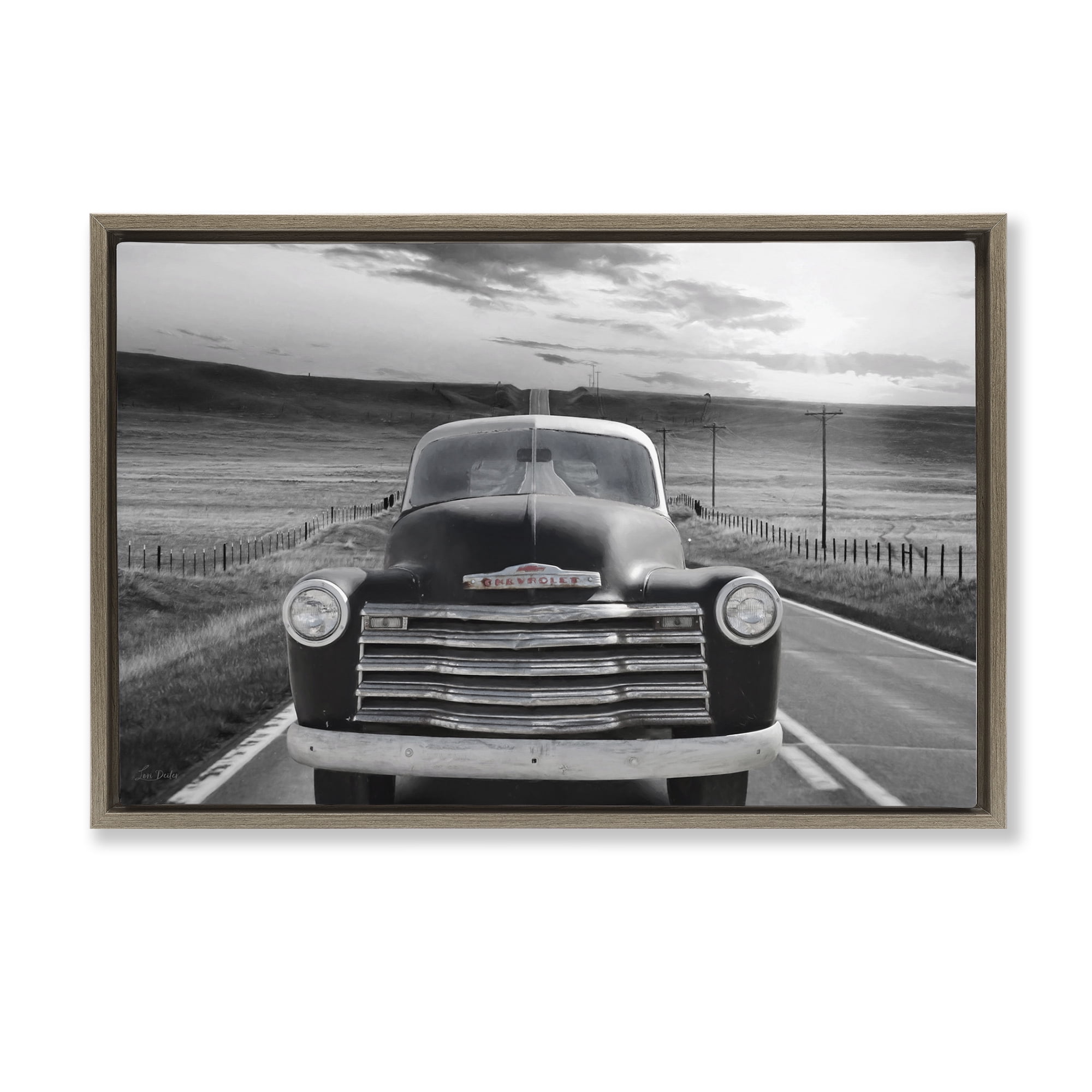 Stupell Industries Vintage Car Photography Transportation Photography Brown Floater Framed Art Print Wall Art, 31 x 21