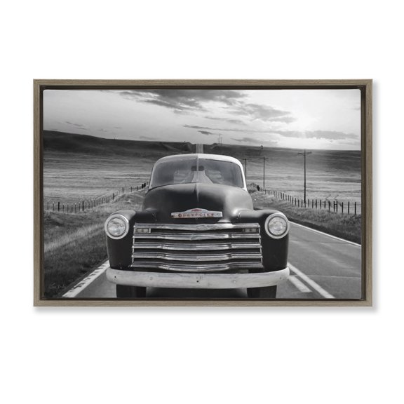 Stupell Industries Vintage Car Photography Transportation Photography Brown Floater Framed Art Print Wall Art, 31 x 21