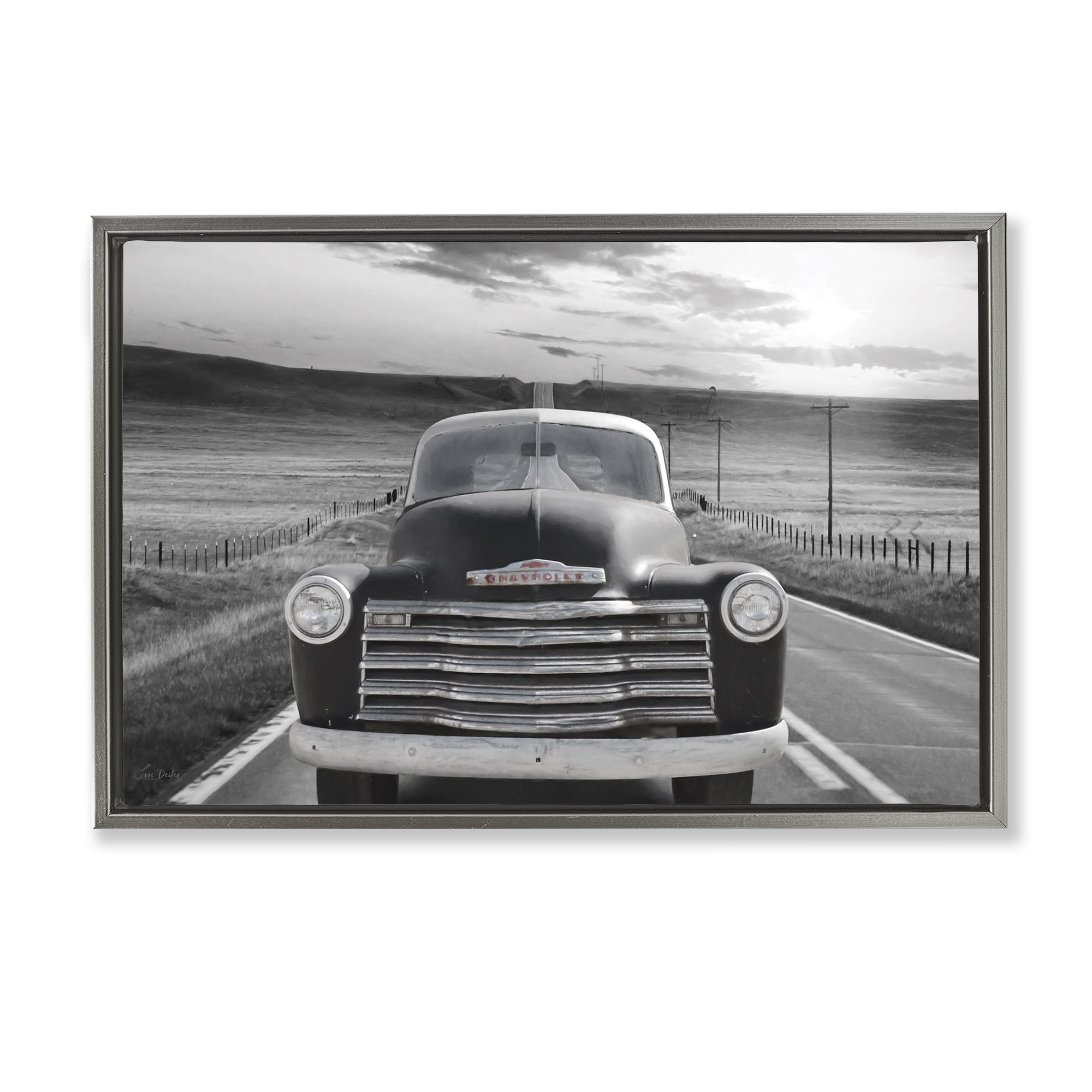 Stupell Industries Vintage Car Photography Transportation Photography Gray Floater Framed Art Print Wall Art, 25 x 17