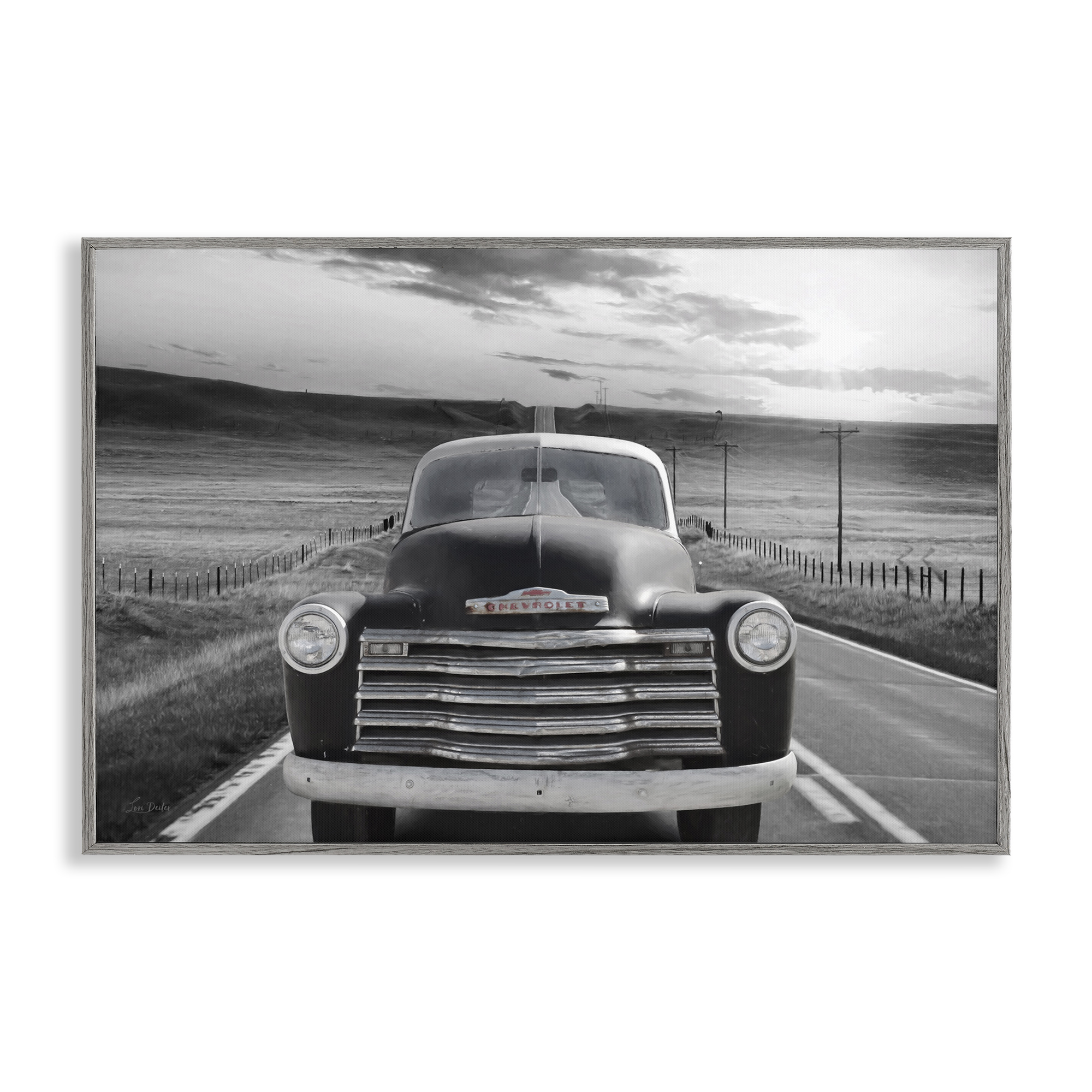 Stupell Industries Vintage Car Photography Transportation Photography Gray Framed Art Print Wall Art, 30 x 20